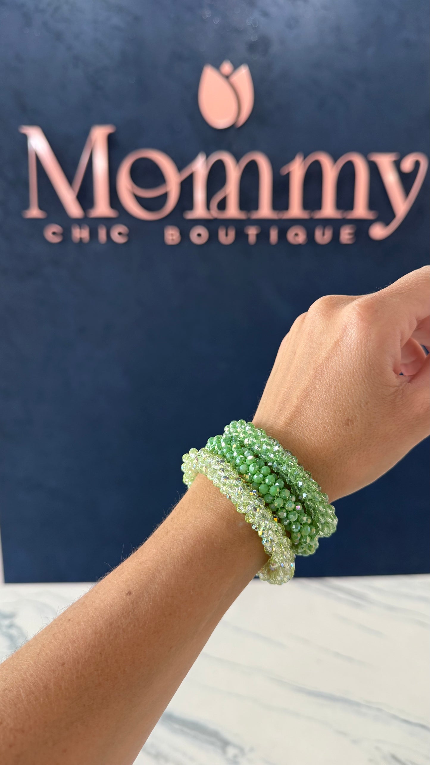 Emerald Beaded Bracelet Bundle