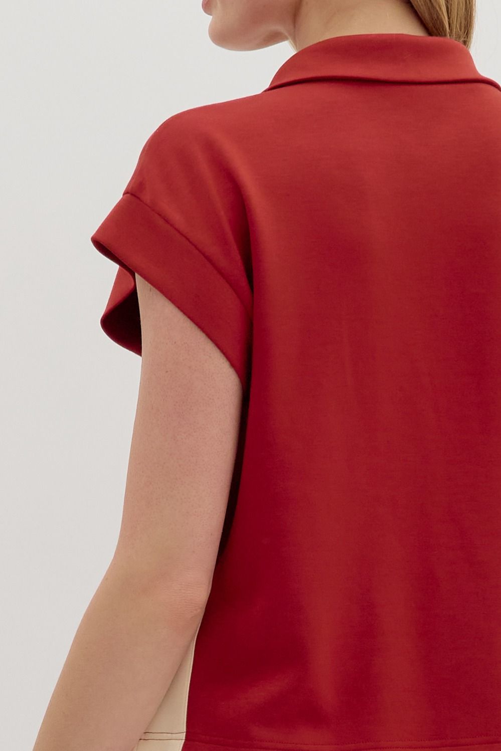 Contrast Top & Short Set Brick