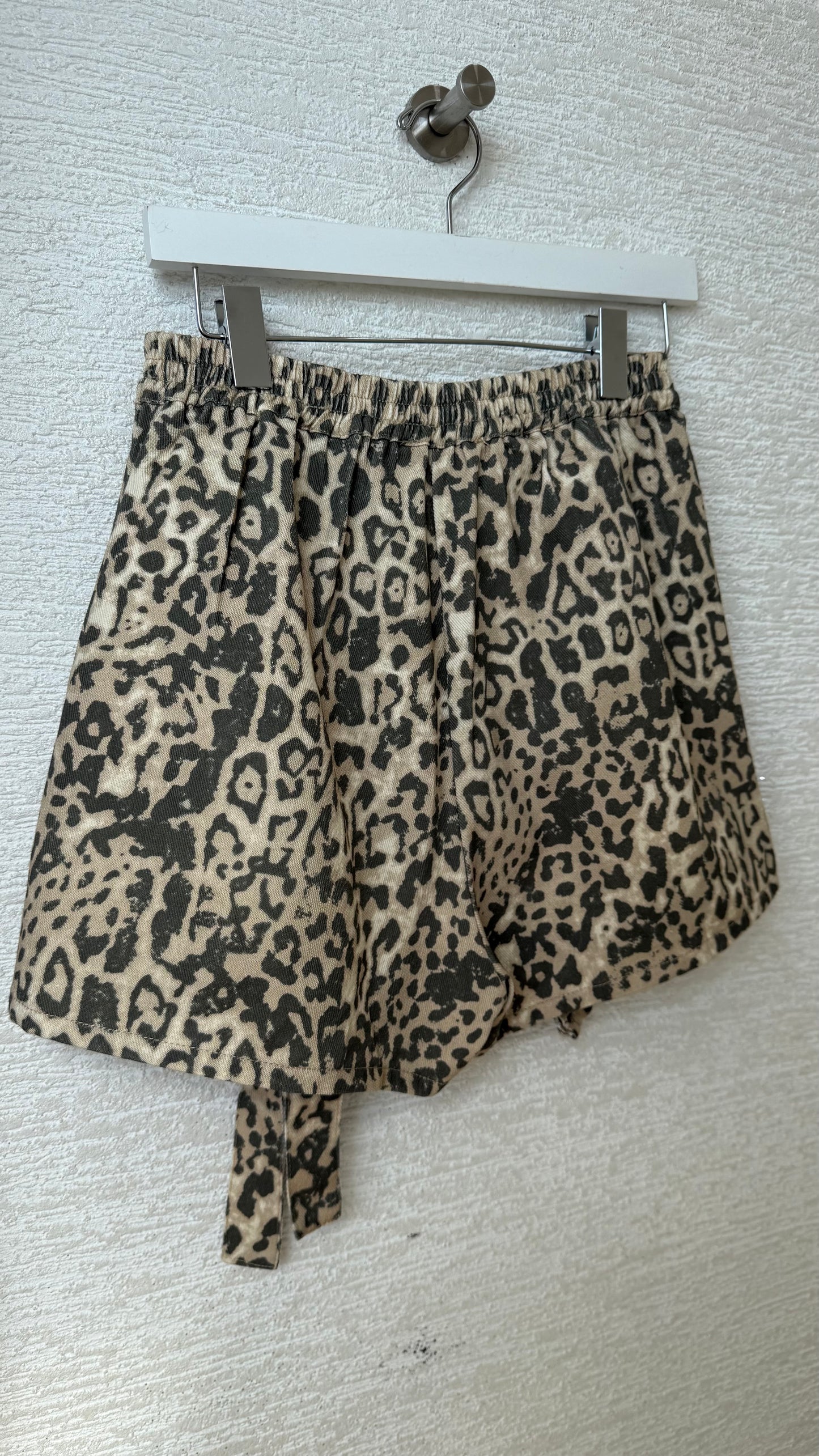 Animal Print Denim Skort