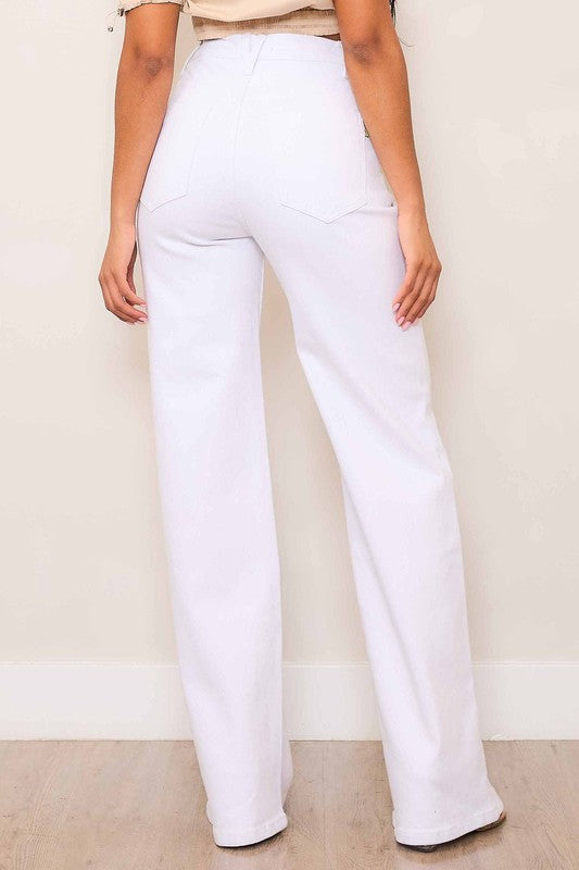 Wide Leg Denim White