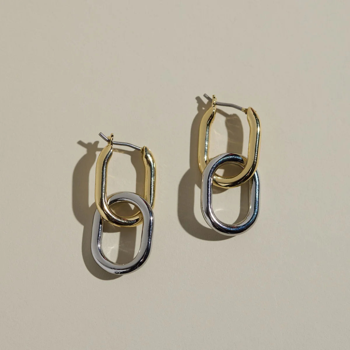 MIXED METAL CHAIN LINK HOOPS