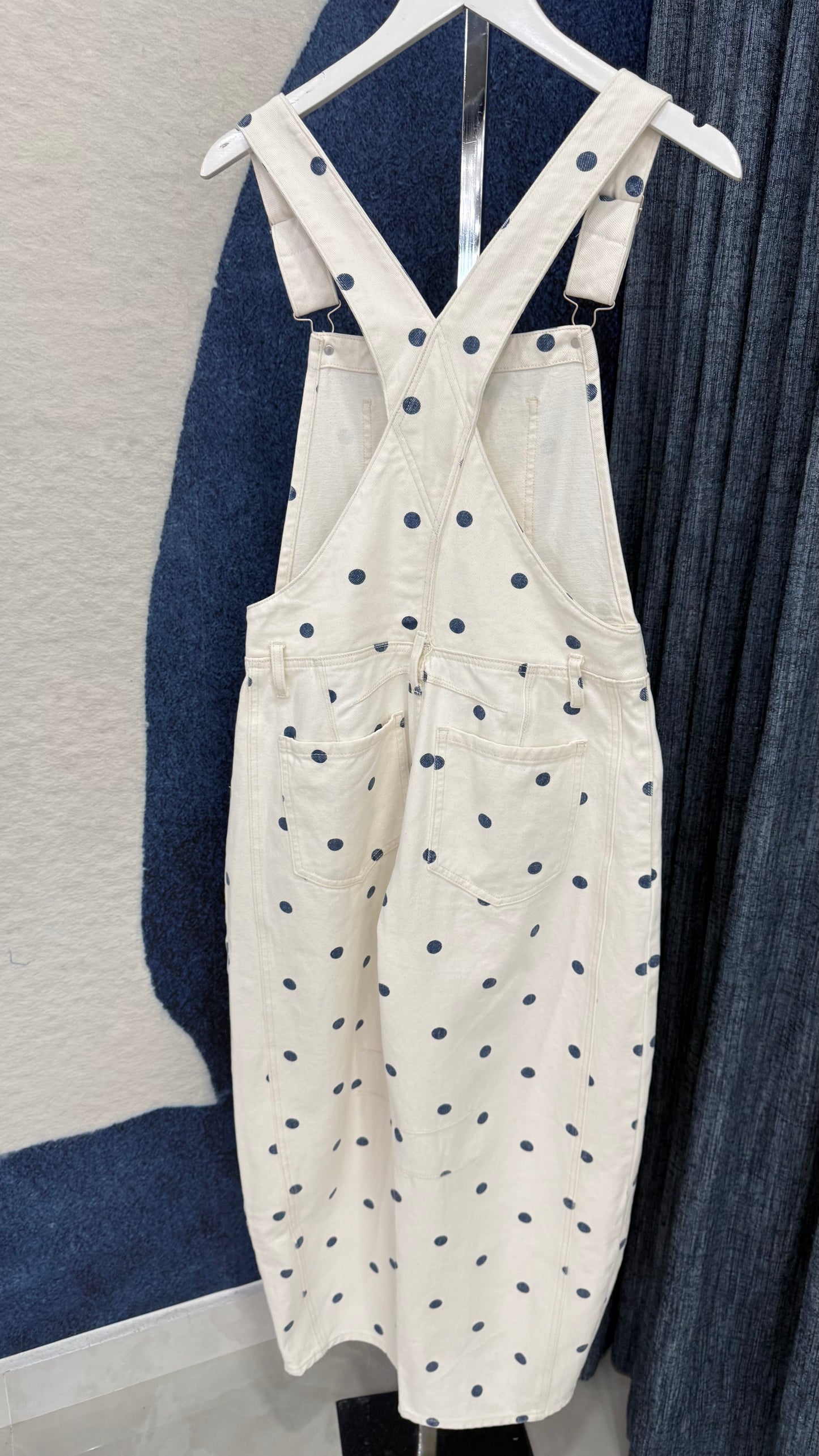 Polka Dots Navy Overall