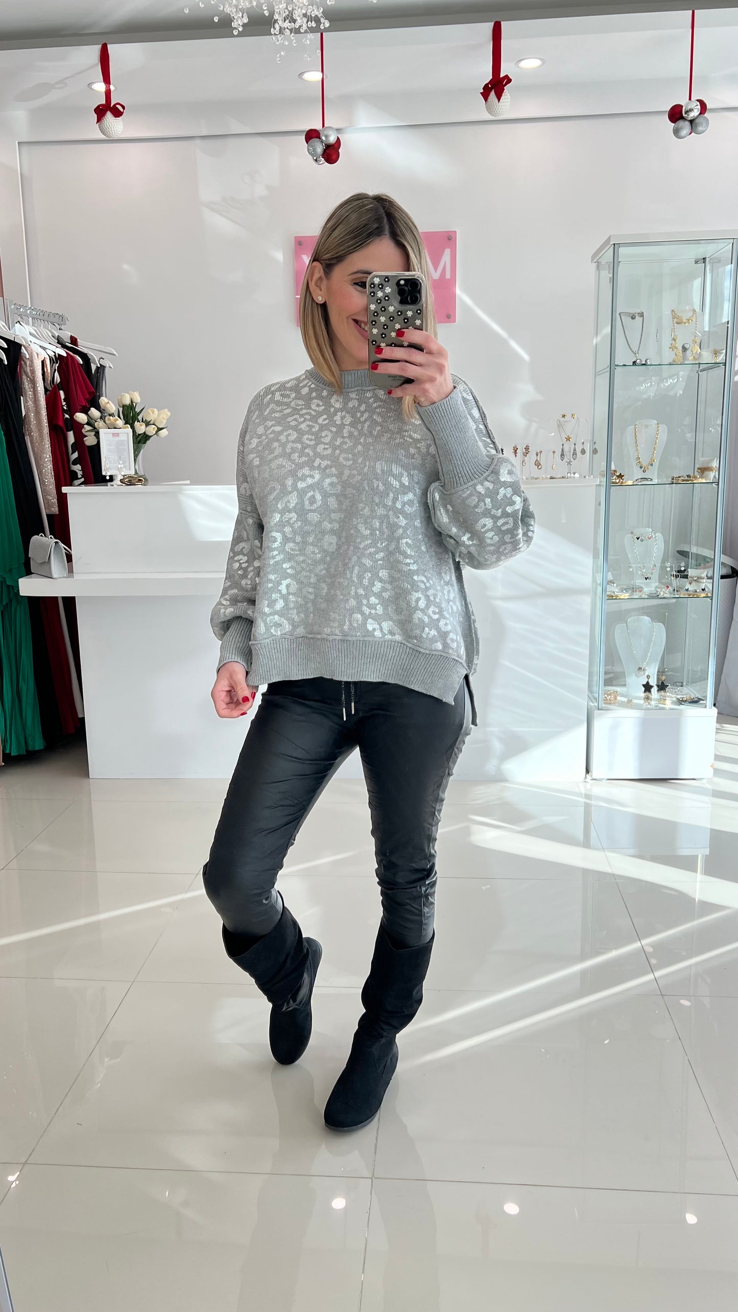 Pu Leather Jogger Black