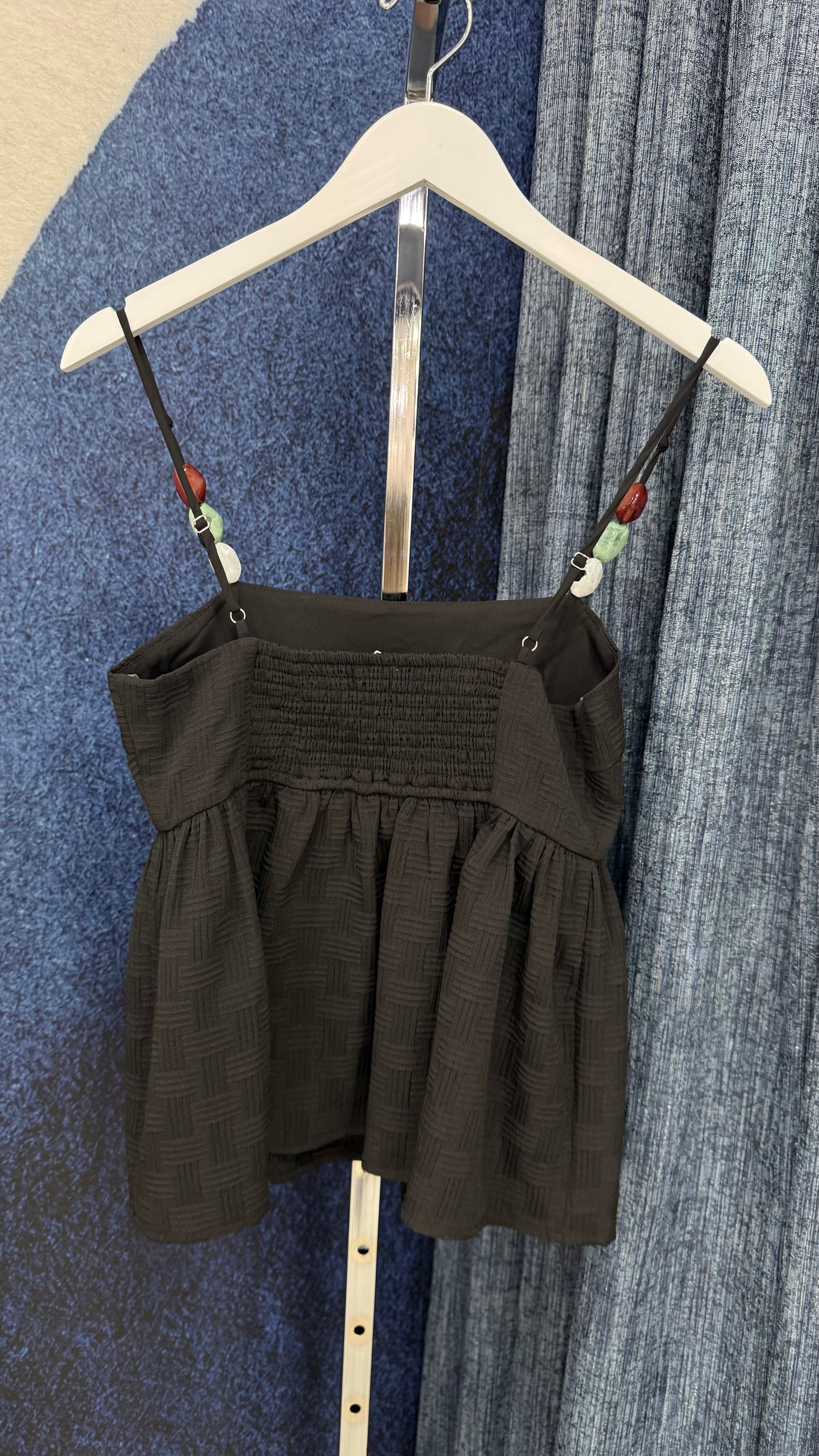 Peplum Texture Top With Stones