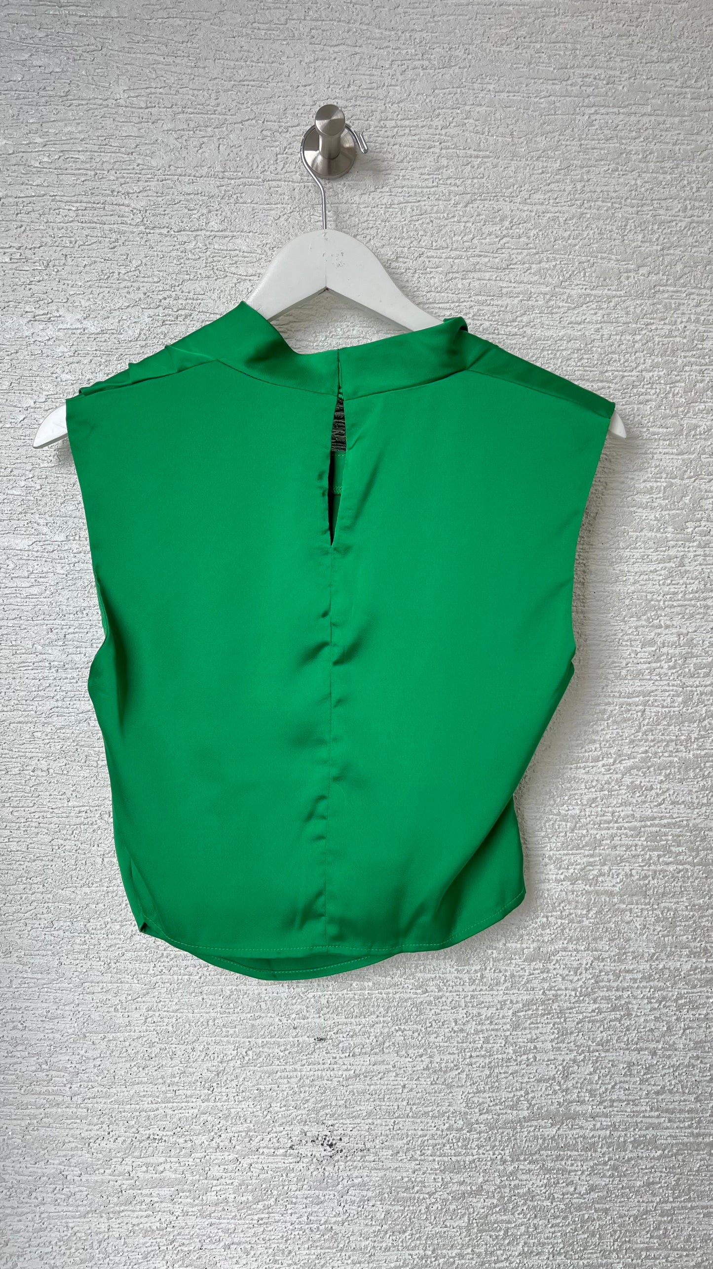 Cowl Neck Satin Top Green