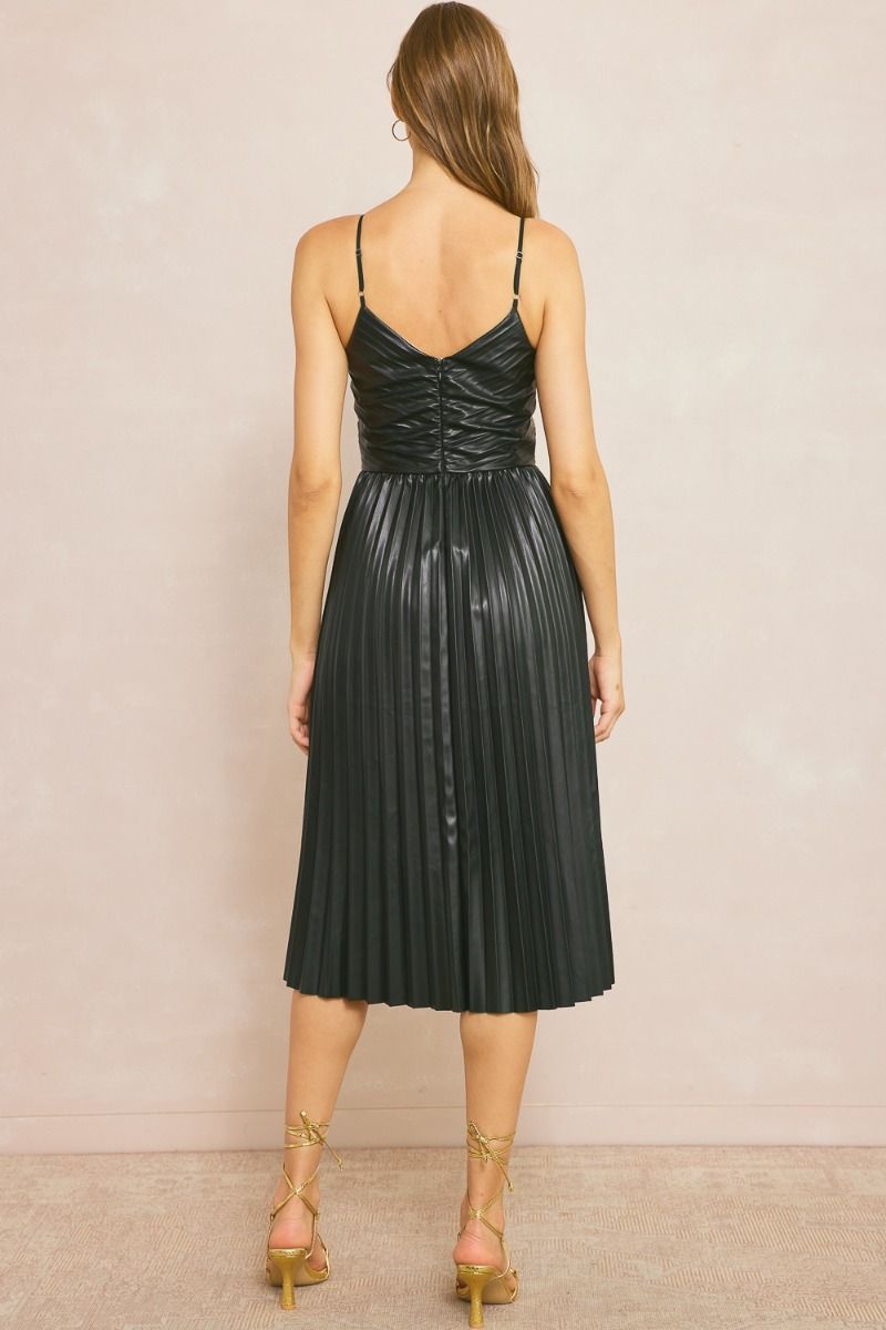 Leather Midi Dress Black