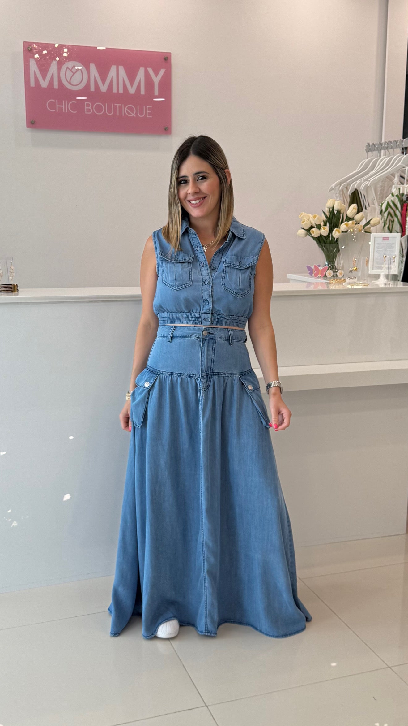 Sleeveless Crop Top Tencel