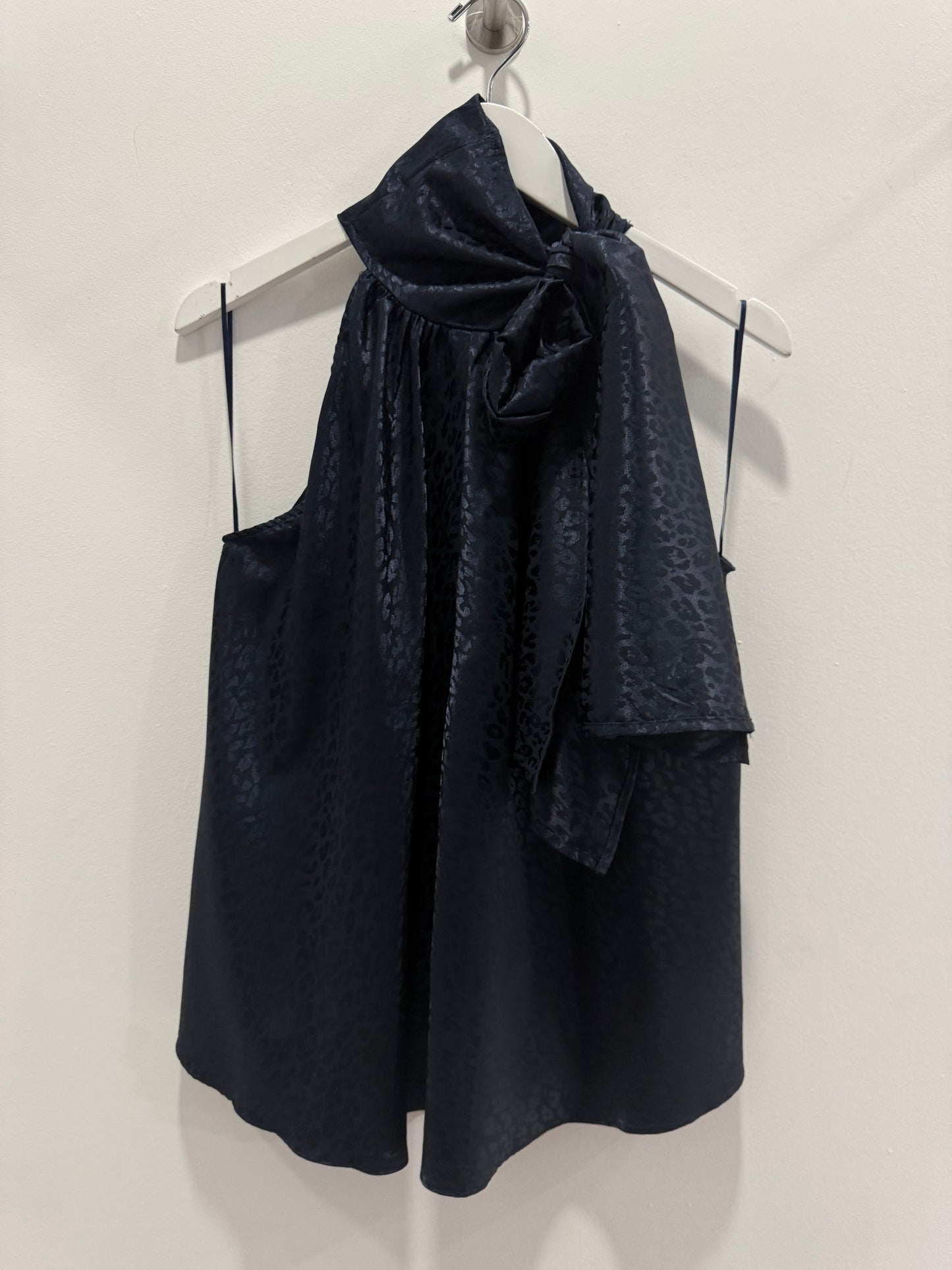 Satin Halter Top Navy (Oversize)