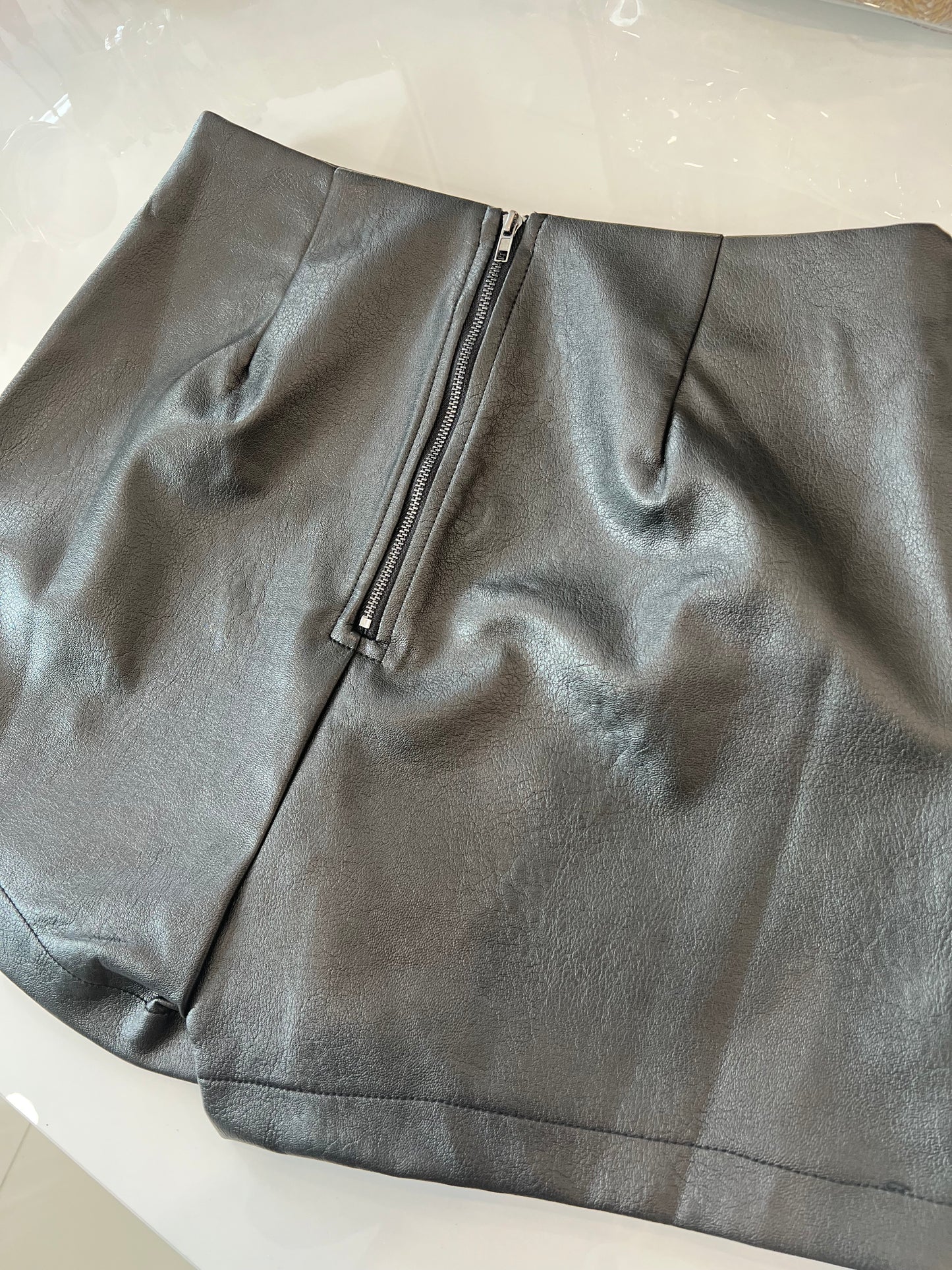 Leather Skort BLACK