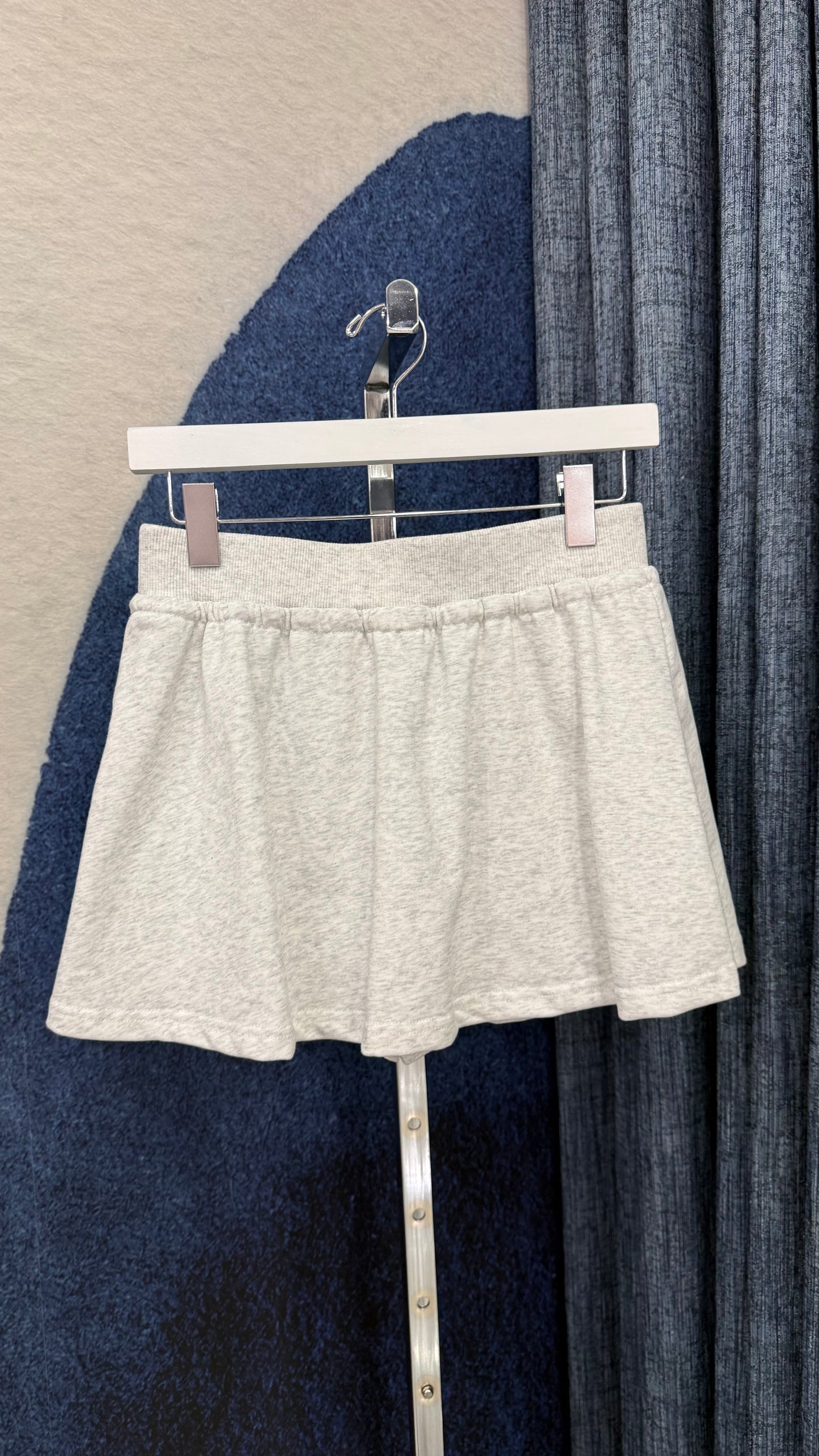 Cropped Top & Skort Set Gray