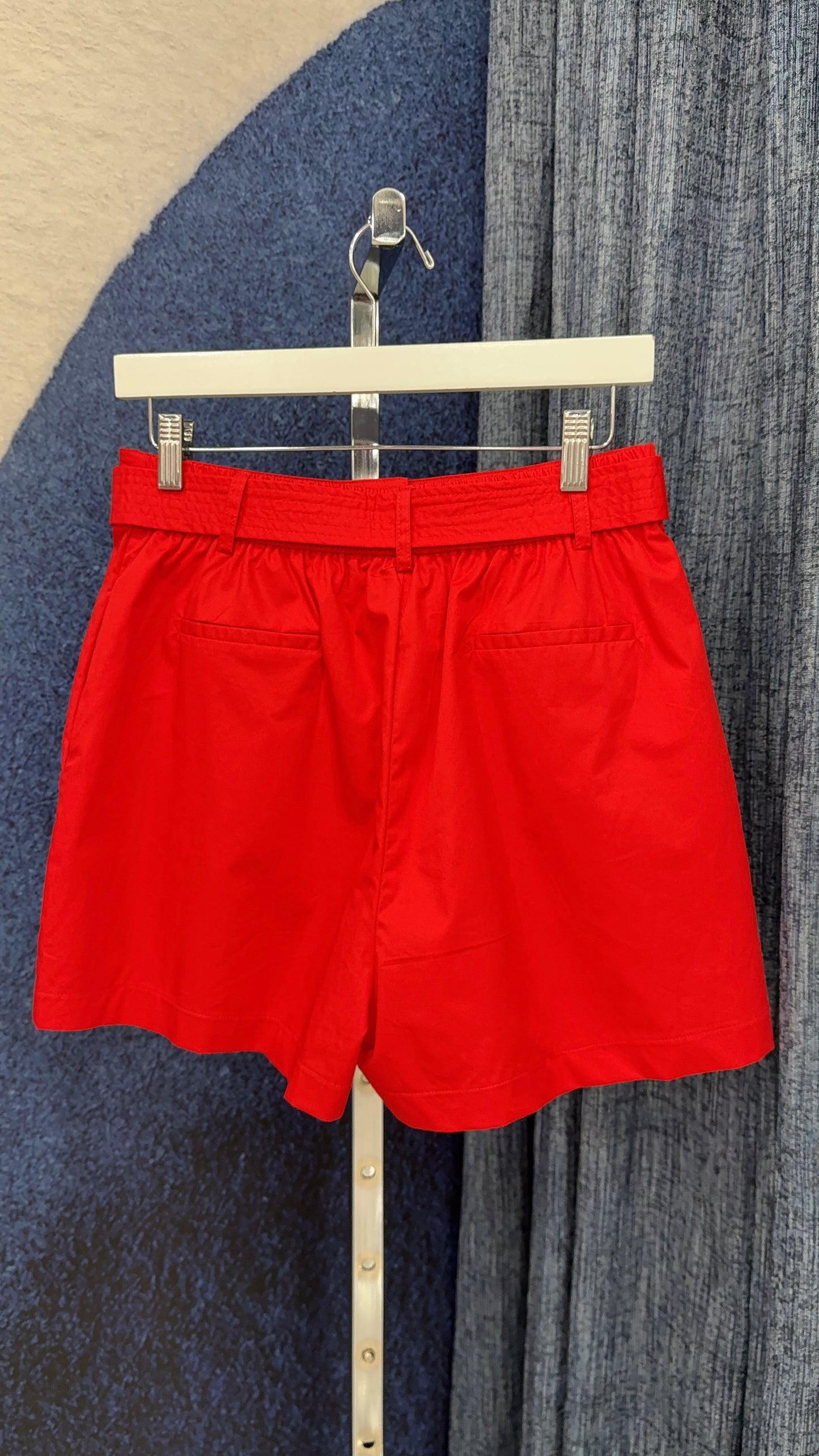 Rope Belt Pleated Short Red