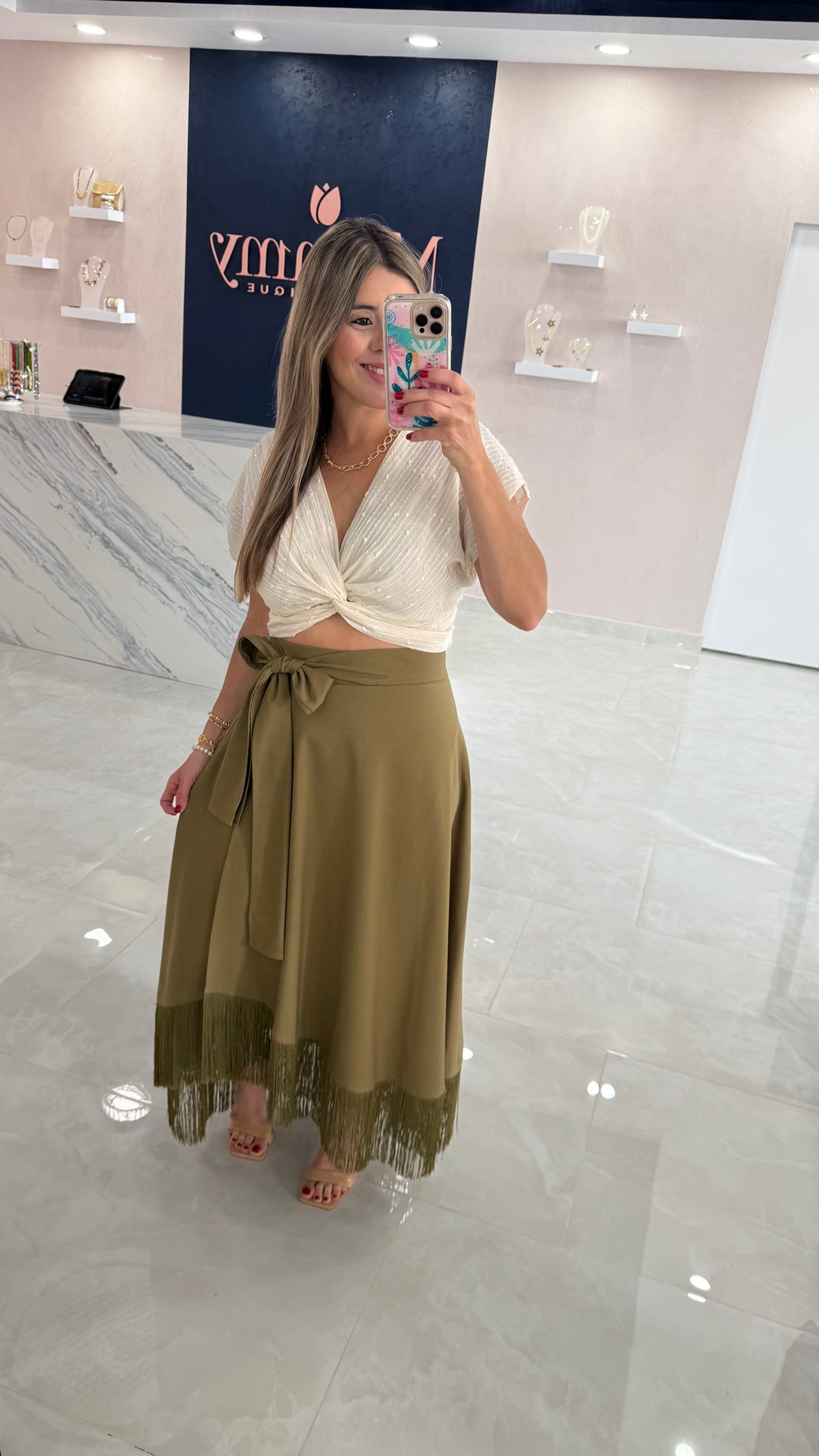 Fringe Skirt Olive