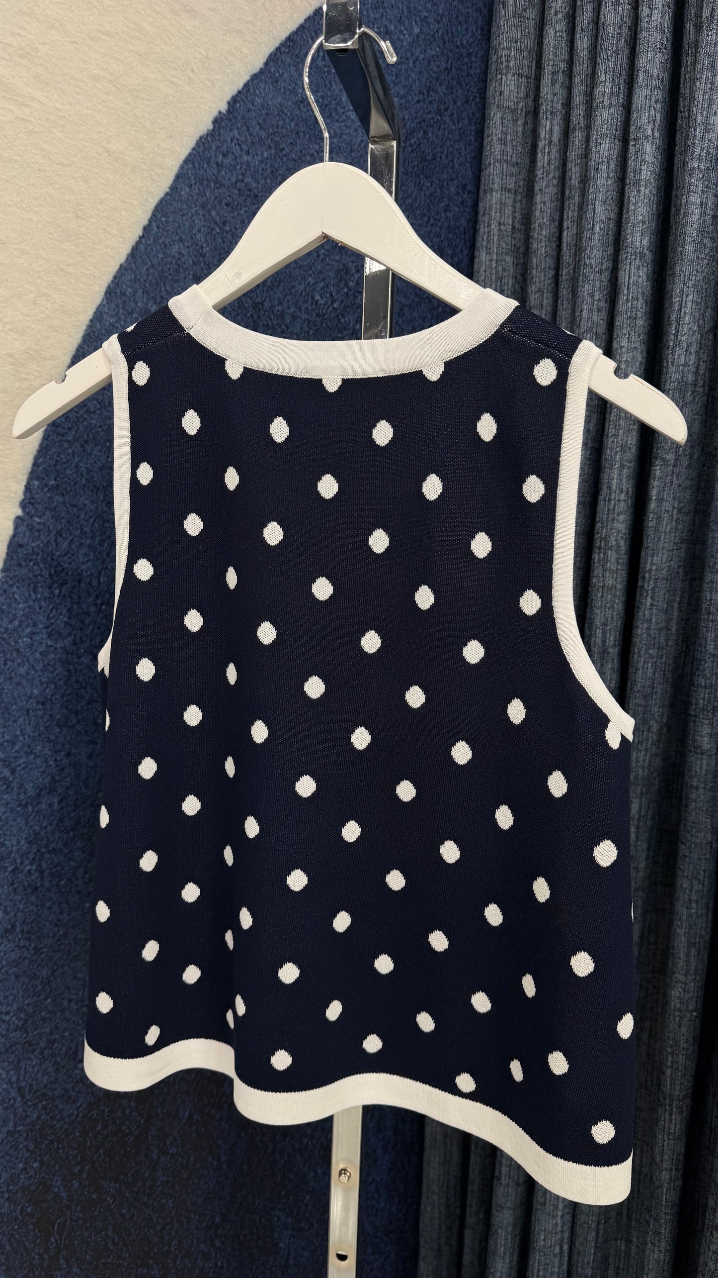 Polka Dots Top Navy