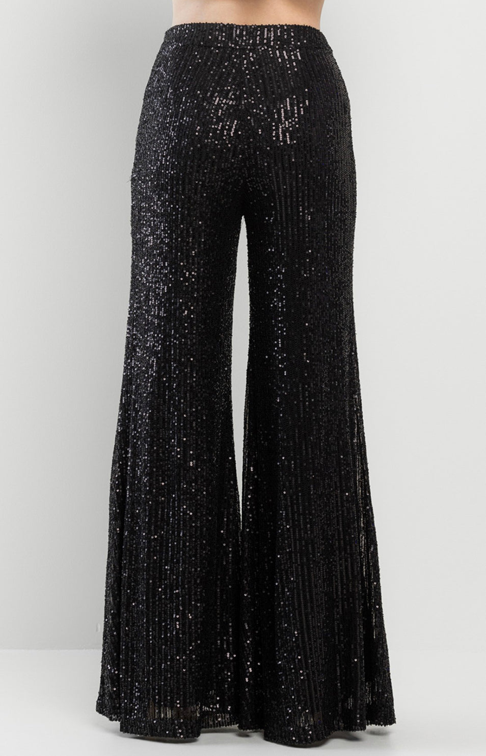 Sequins Bell Bottom Pant Black