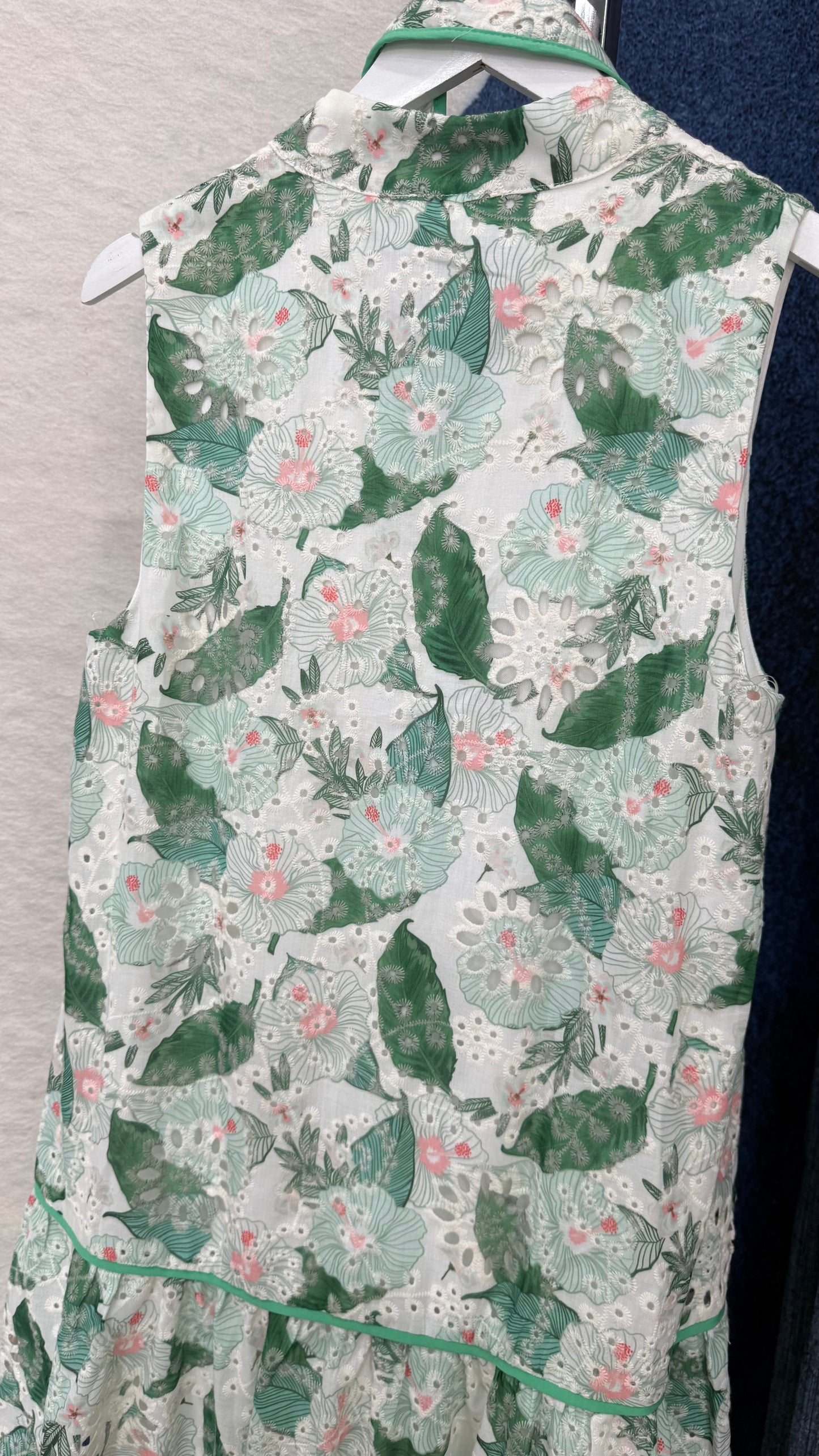 Embroidered Printed Leaf Dress
