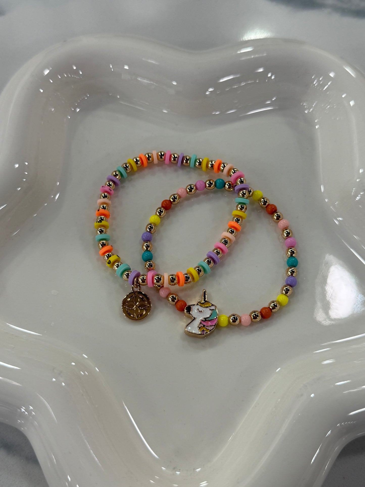 Girls Set Beaded Bracelet Unicorn