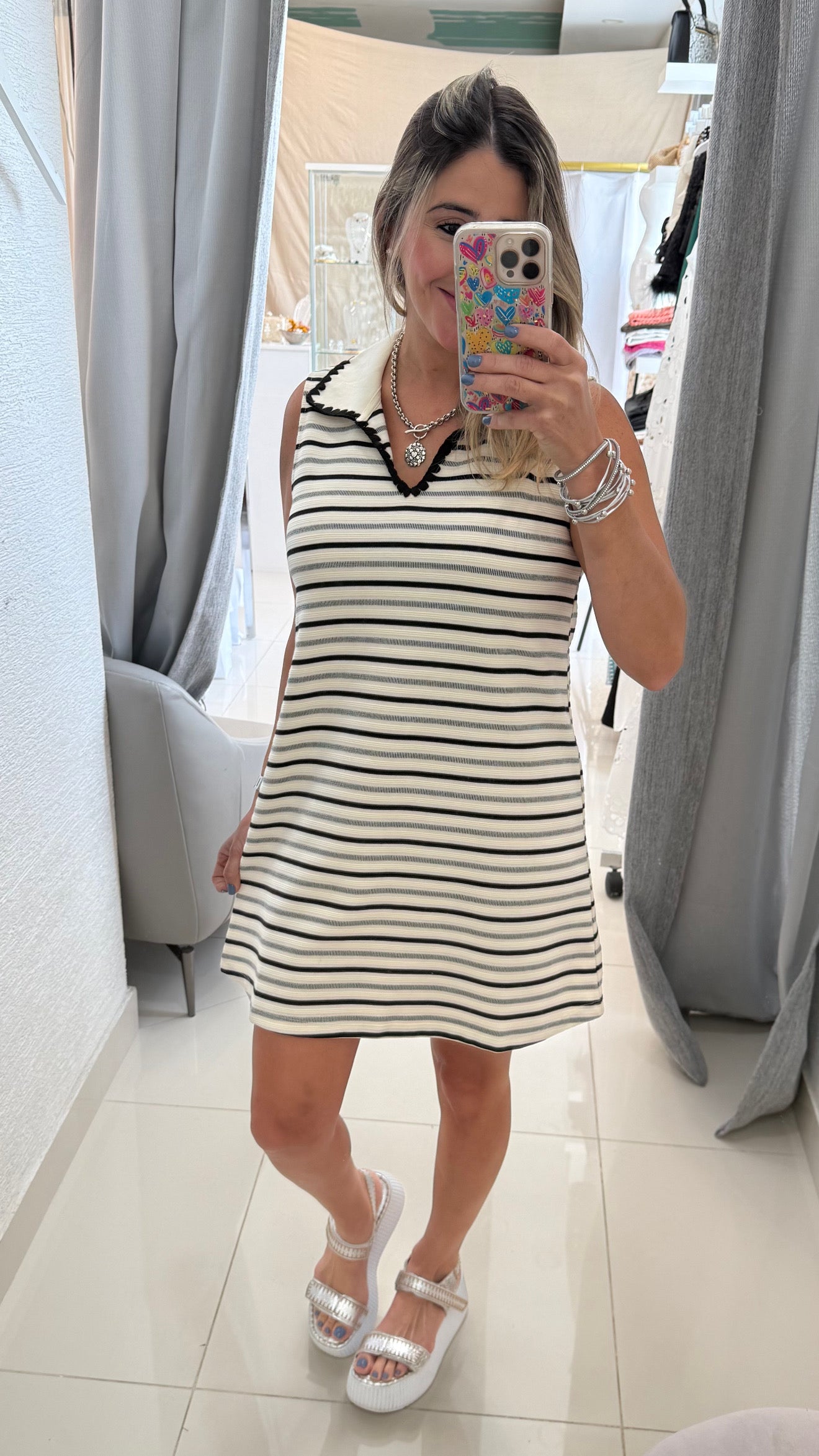 Stripe Sleeveless Dress
