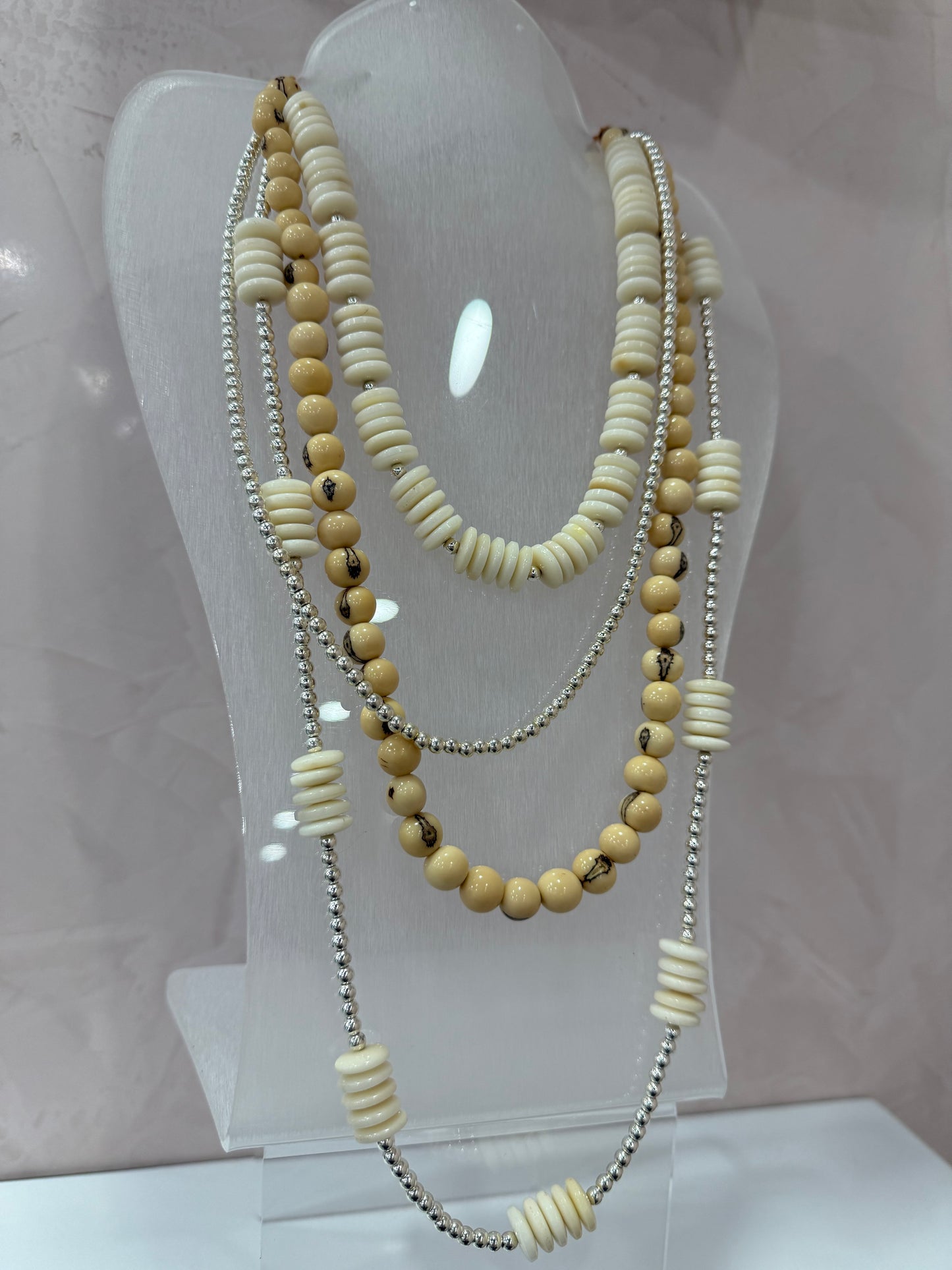 Handmade Layered Necklace Natural