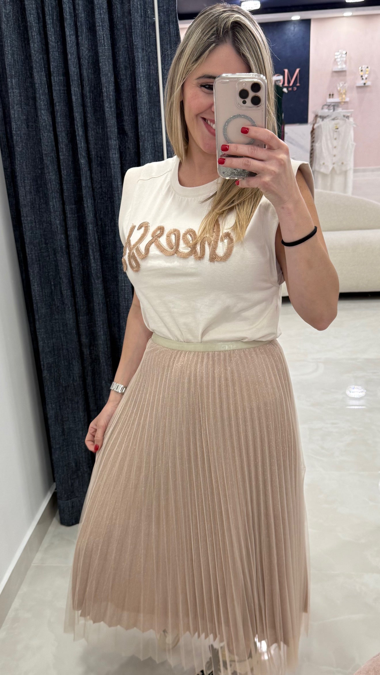 Cheers Embroidery Top