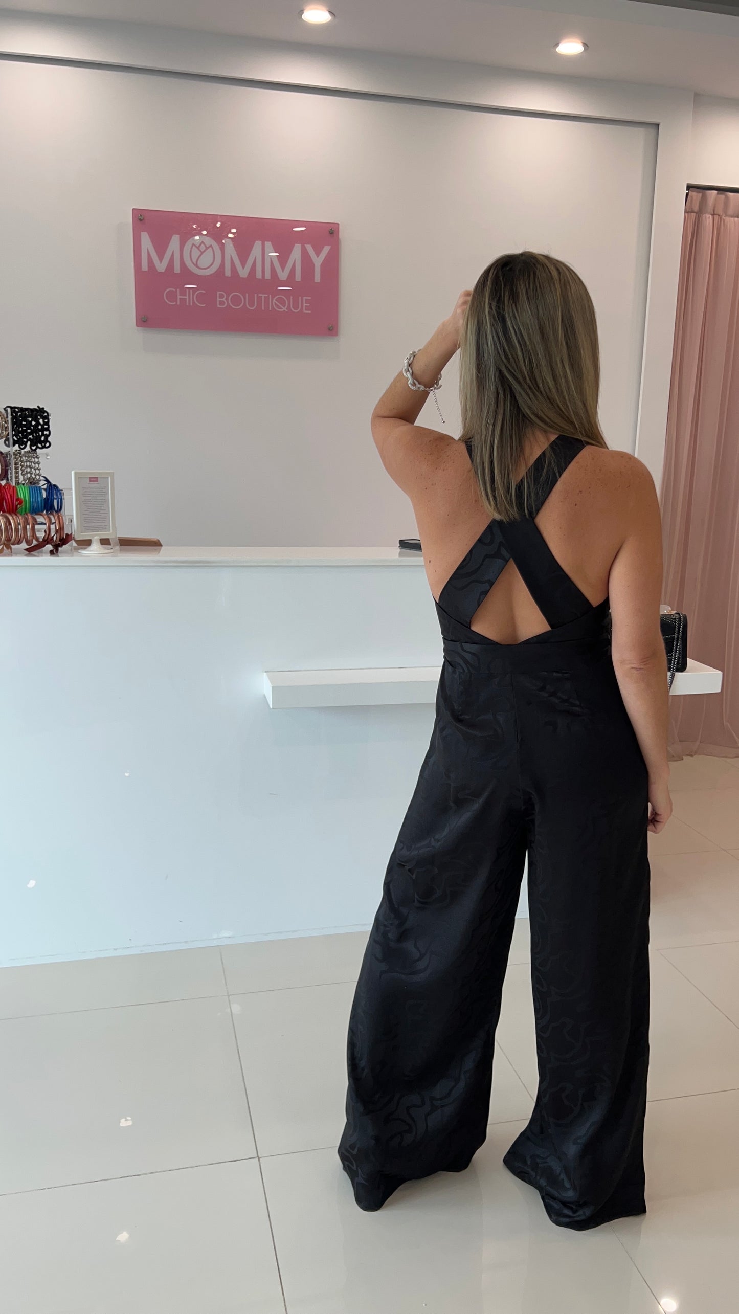 Satin Jumpsuit Black