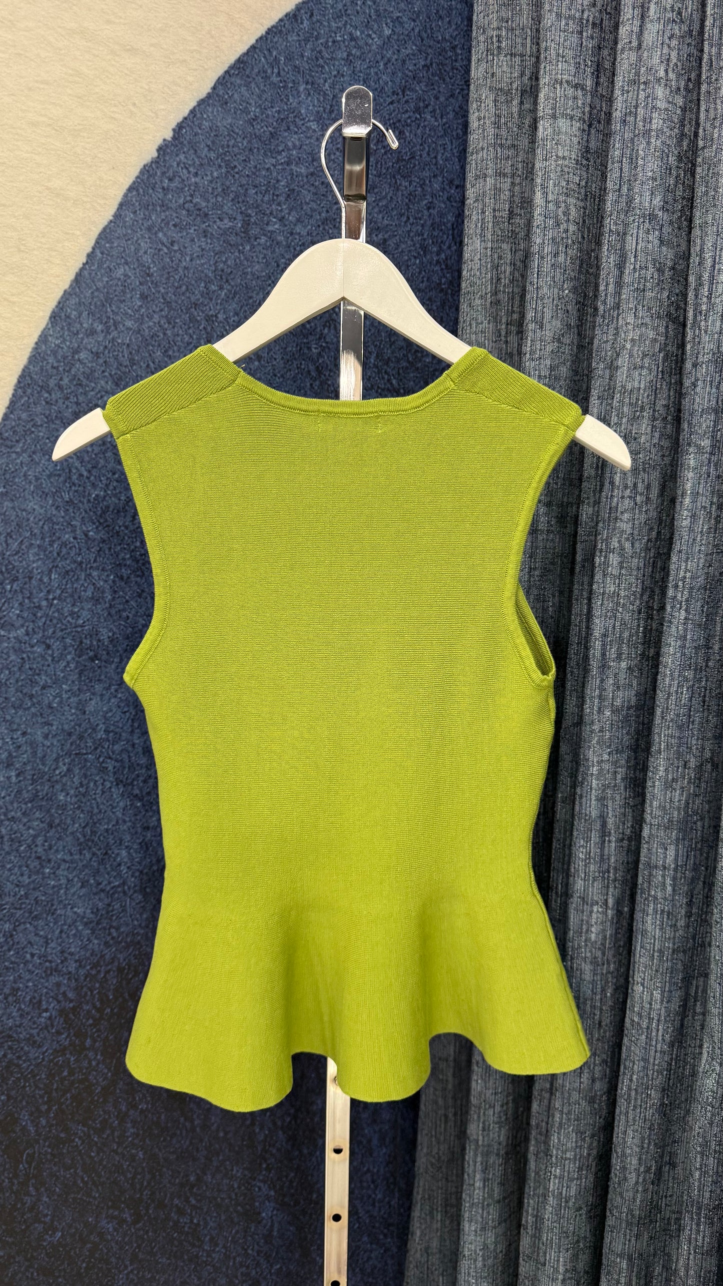Peplum Knit Top Green