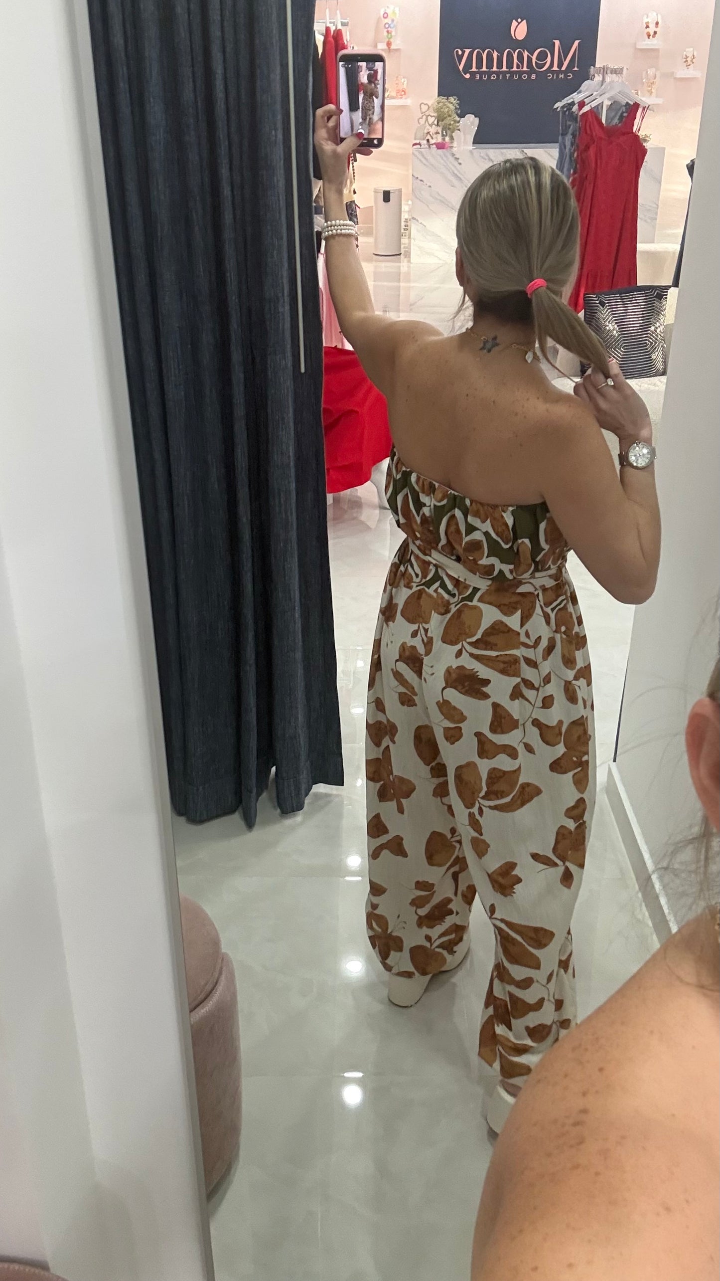 Strapless Printed Jumpsuit