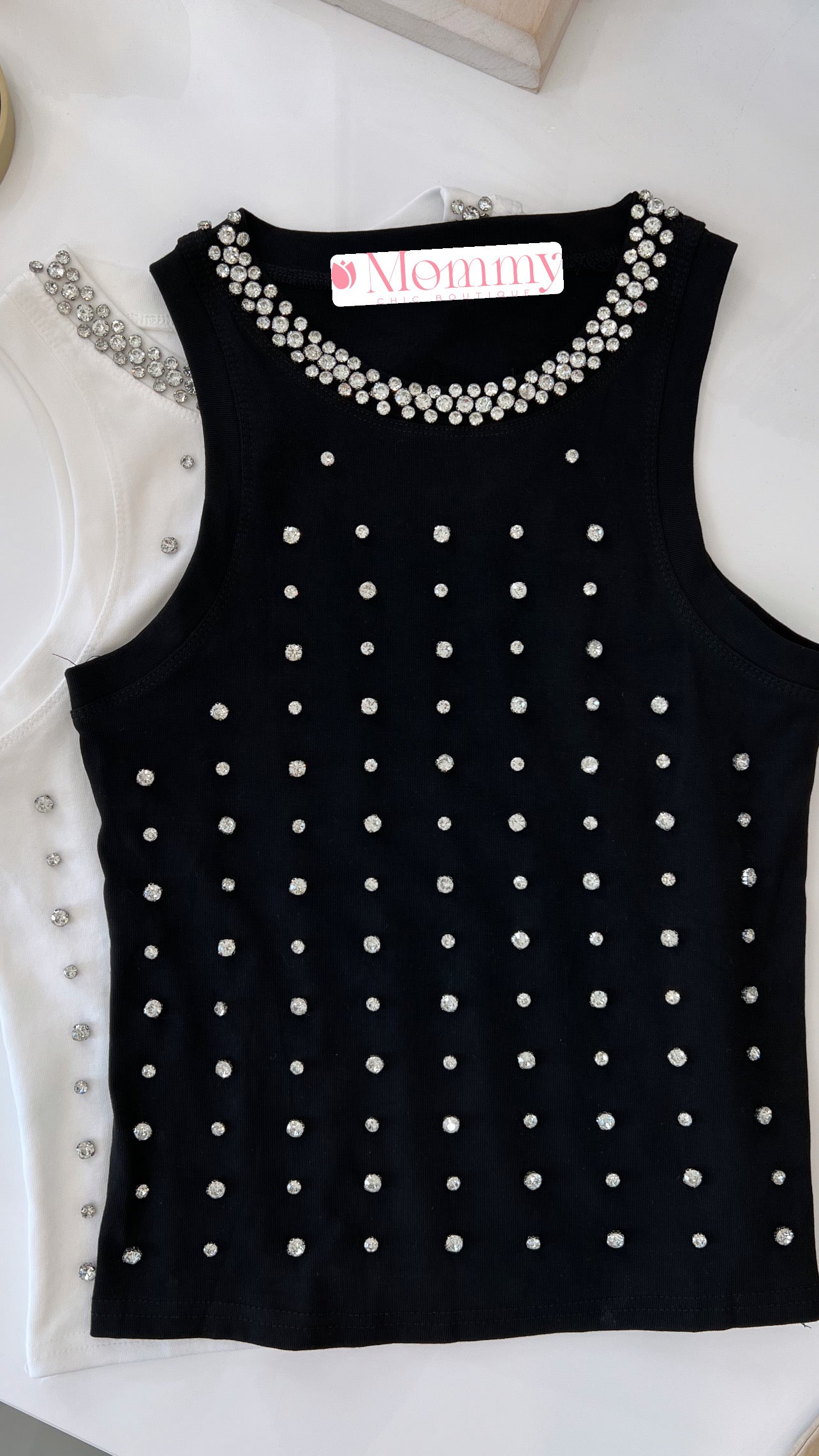 Rhinestone Top Tank