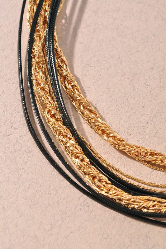 Textured Chain Mix Gld & BLk