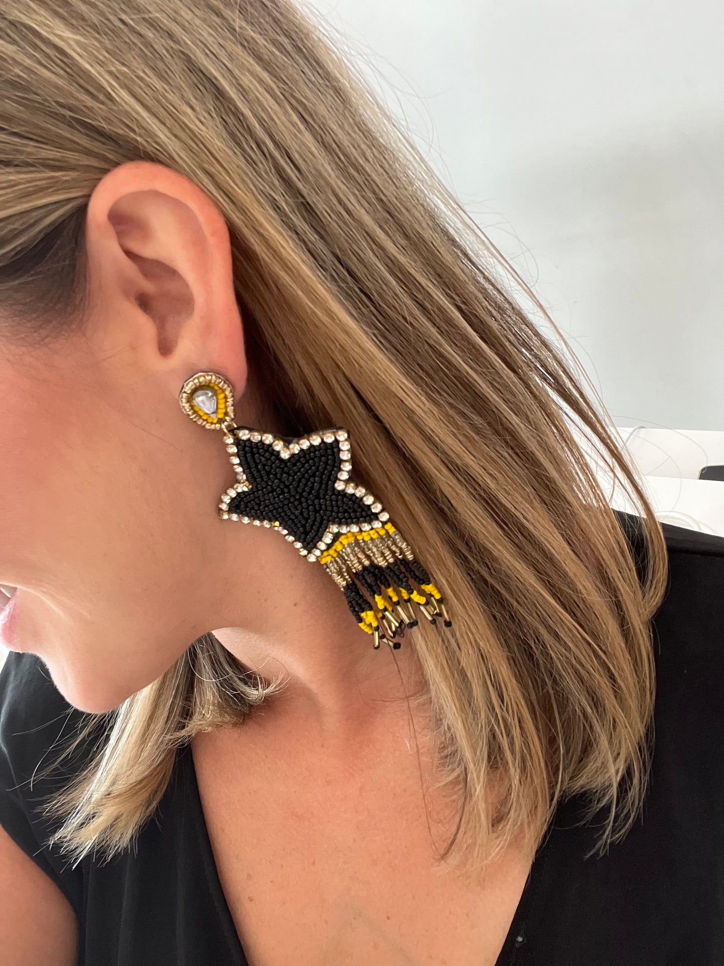 Beaded Star Earrings