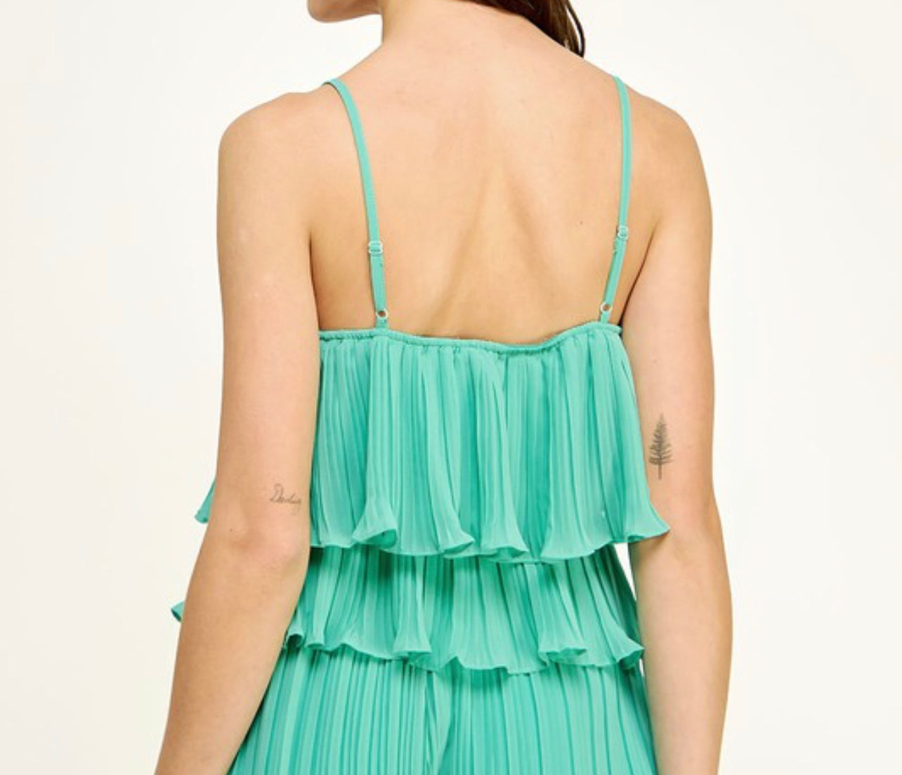Pleated Top Aqua