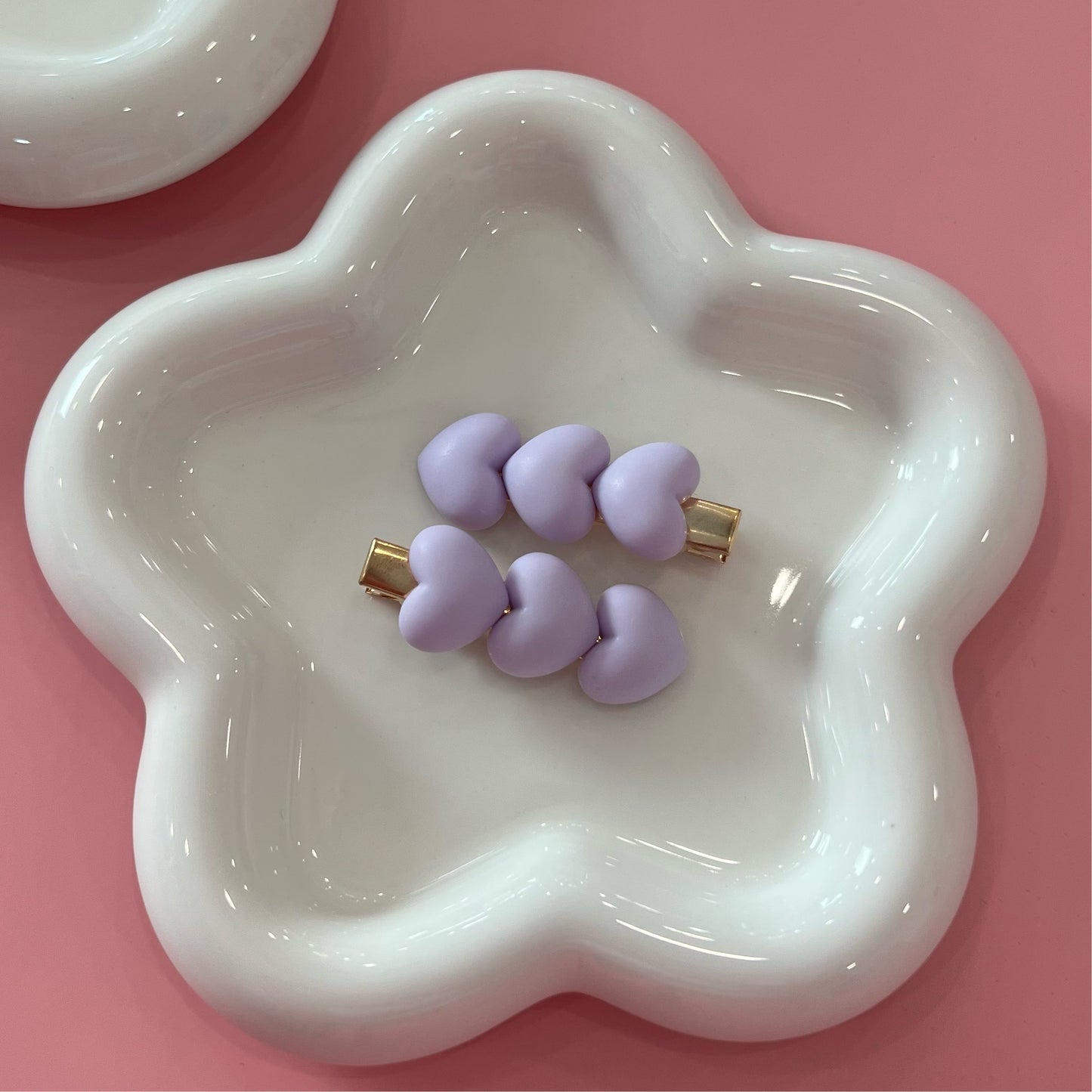 Heart Resin Clip Set Purple 2”