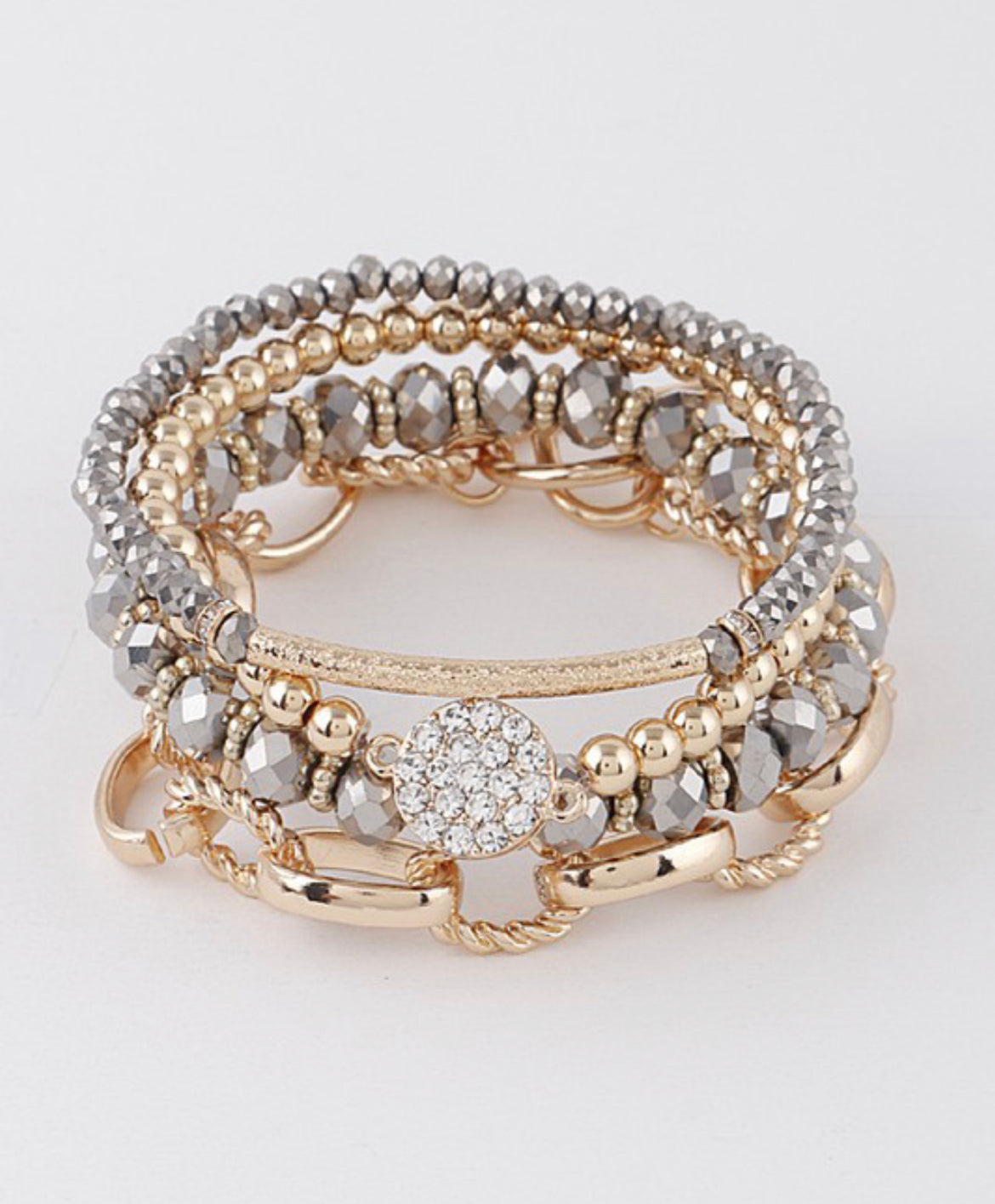 Multi Bead & Link Chain Bracelet