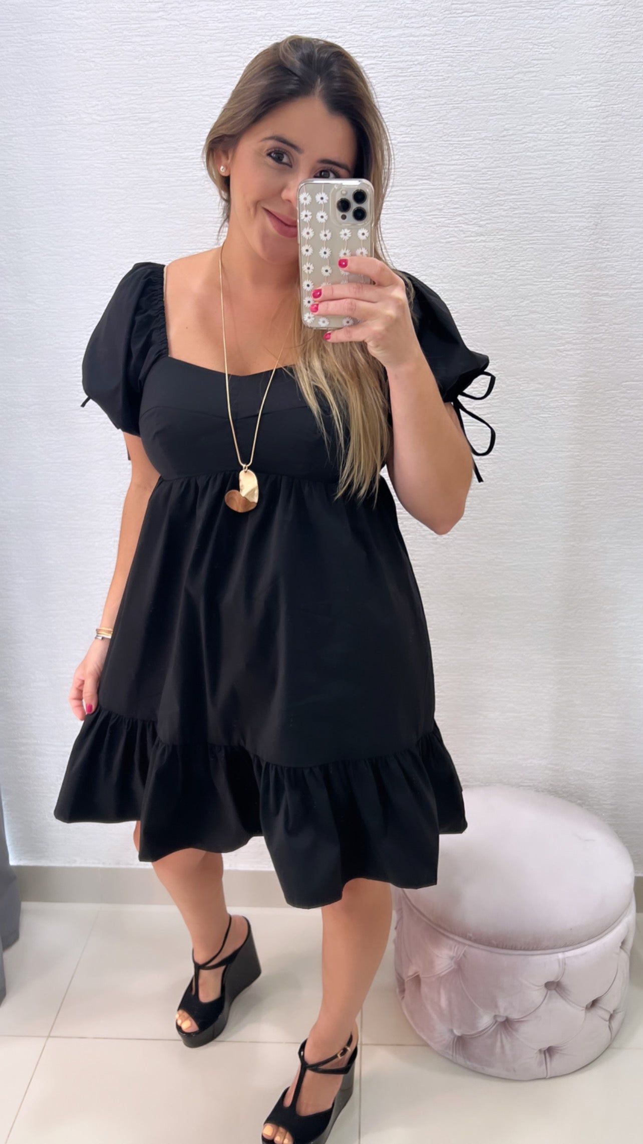 Heart Necklace Wood & Stainless Steel