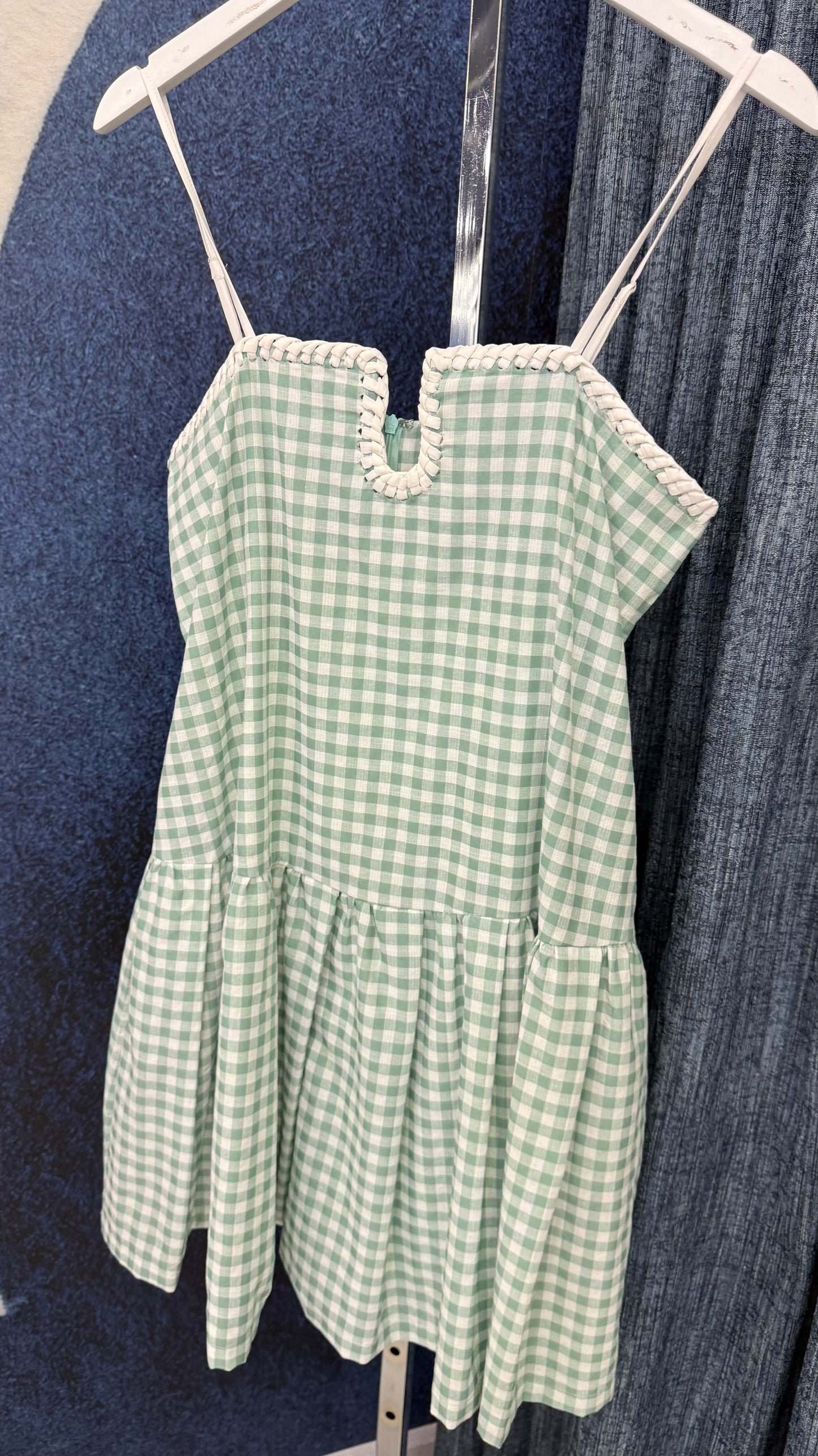 Gingham Dress Sage