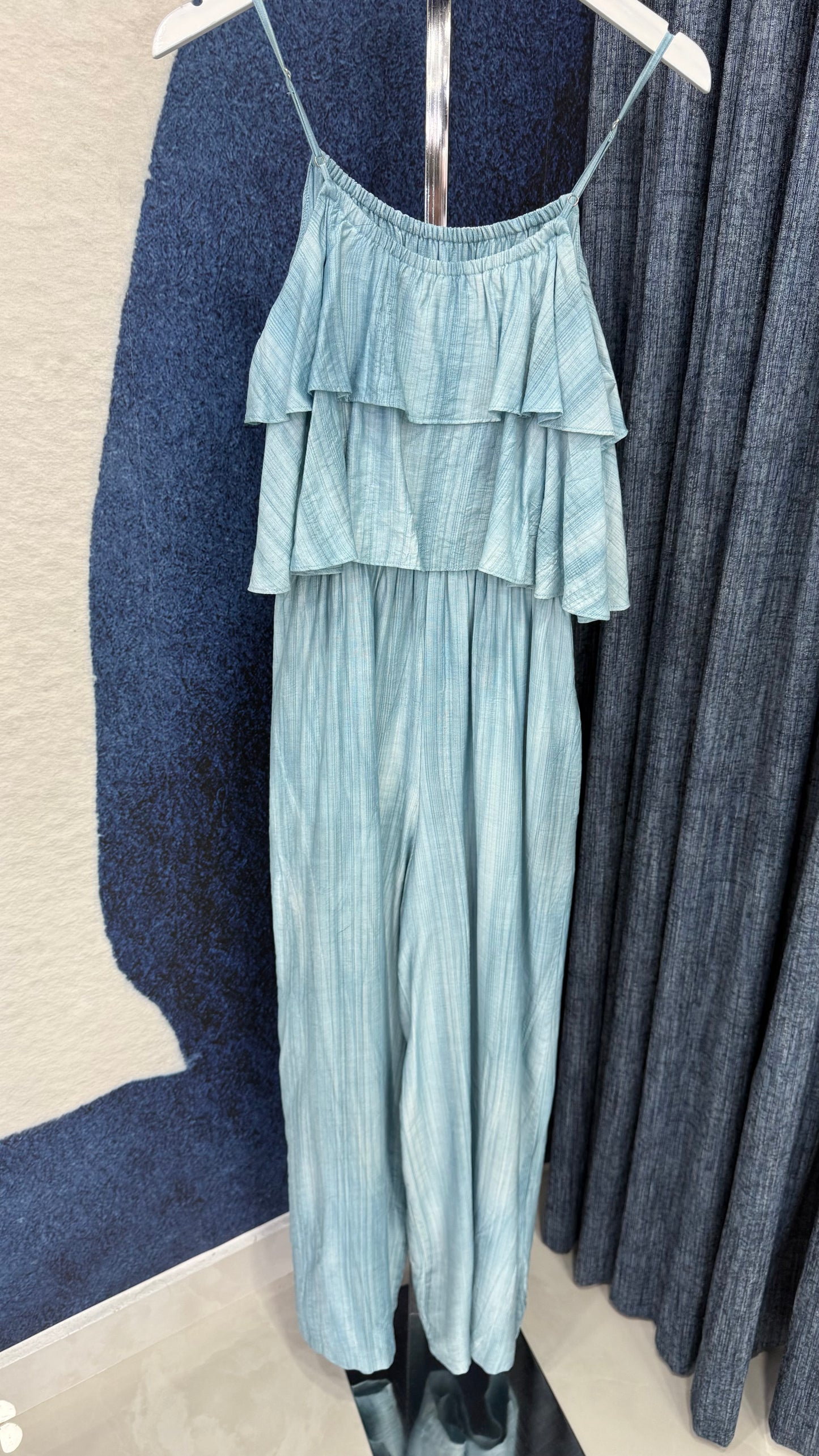 Ruffle Cami Jumpsuit Blue