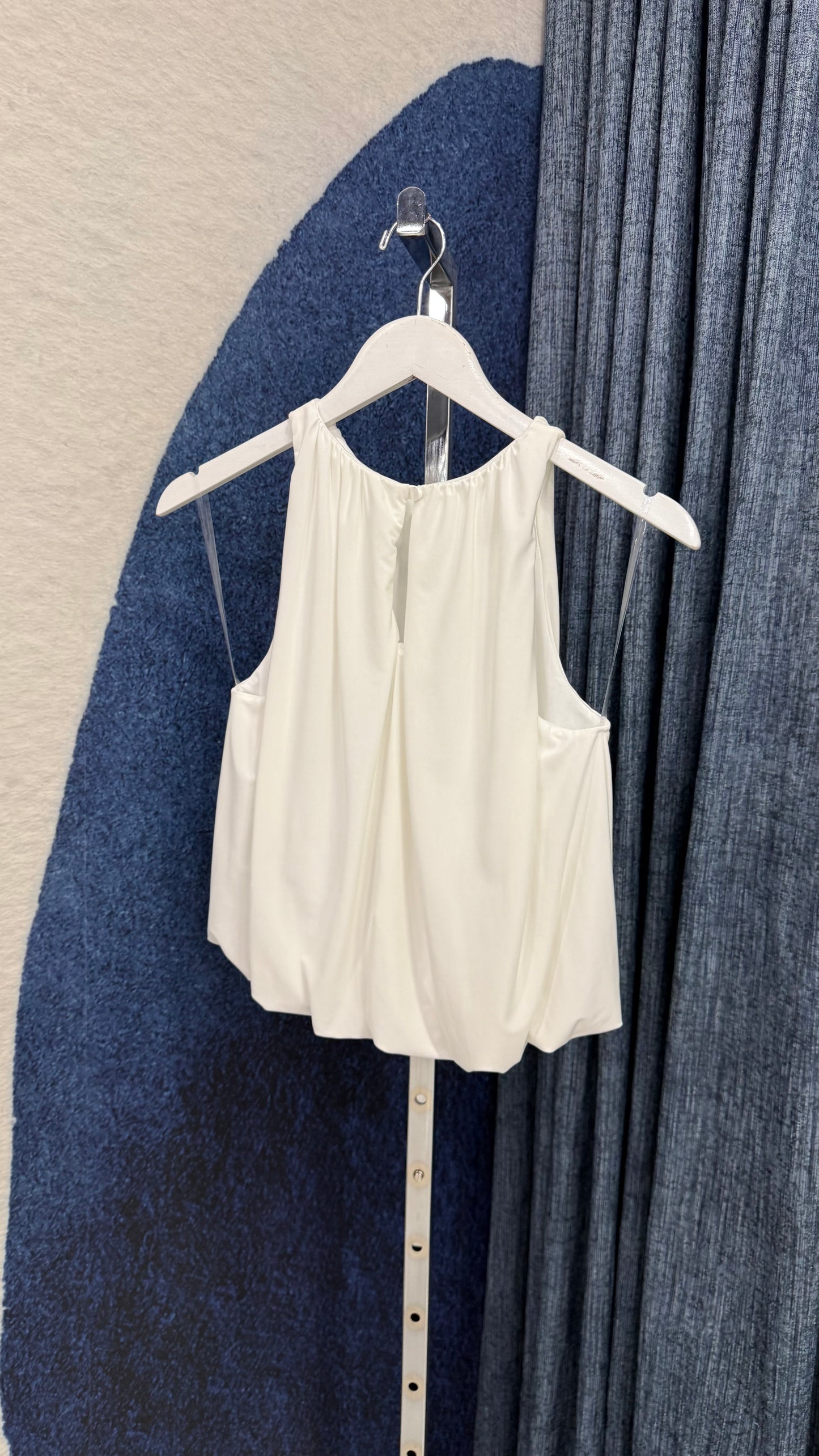 Bubble Sleeveless Top White