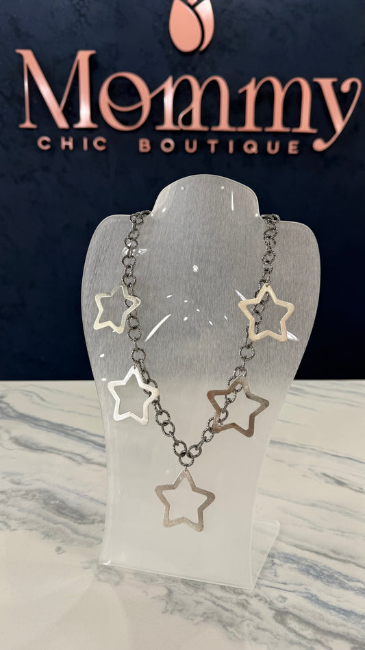 Silver Stars Necklace