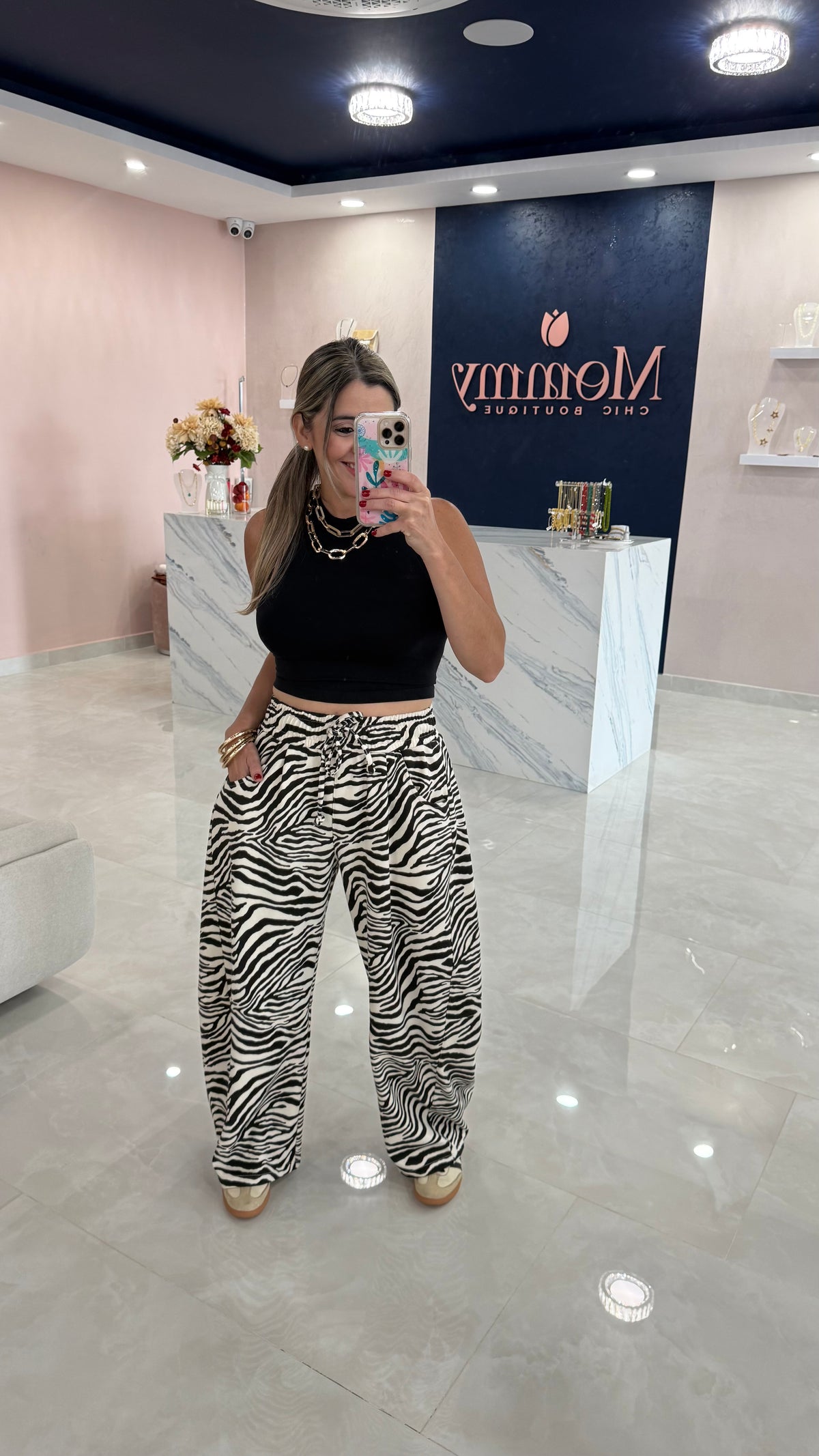 Barrel Zebra Printed Pant
