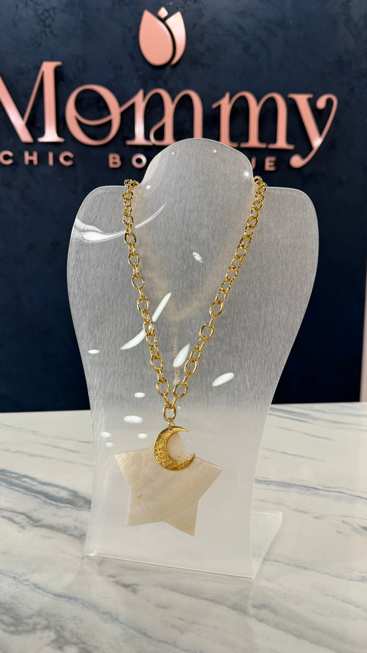 Nácar Star & Moon Necklace