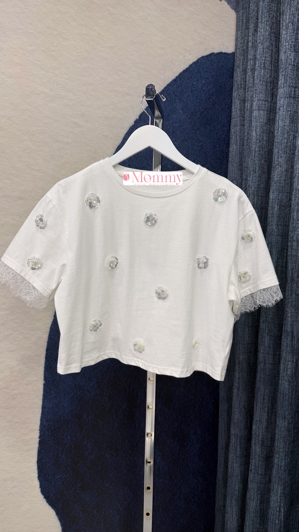 Sequins Flowers & Lace Top