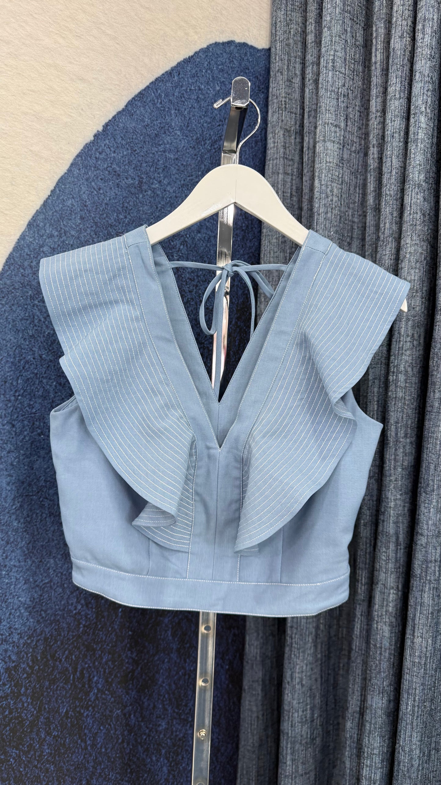 Ruffle Top & Pant Set Blue