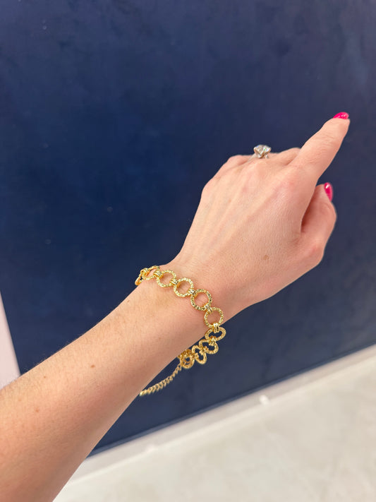 Round Bracelet Gold Pleated