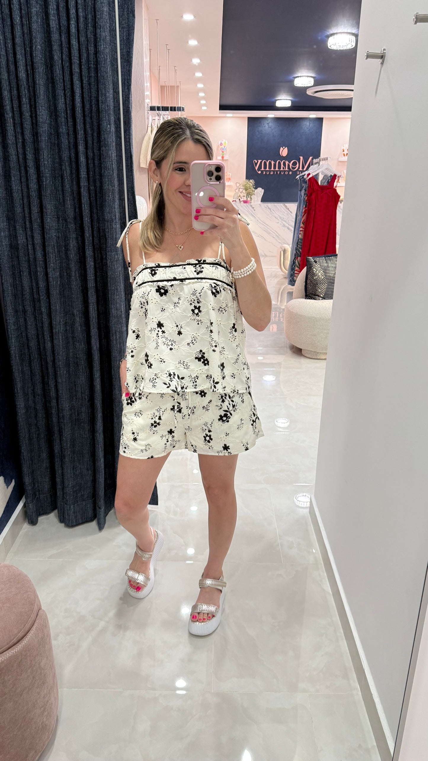 Embroidery Top & Short Set