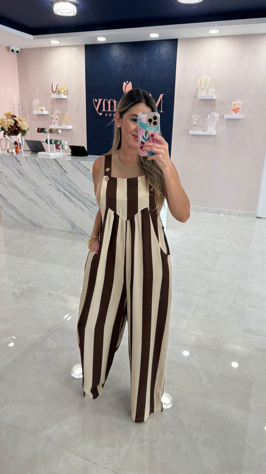 Overall Stripe Chocolate