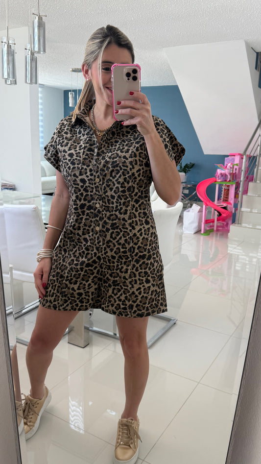 Animal Print Romper