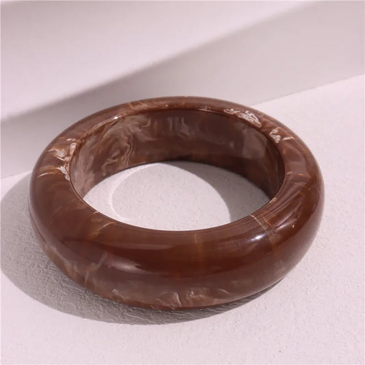Resin Bangle Chunky Brown