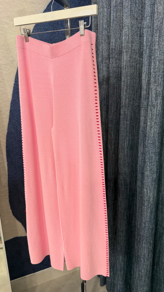 Knit Pant Contrast Pink