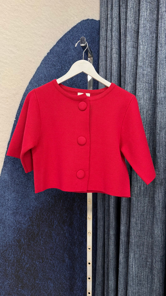 Sweater Button Top Red