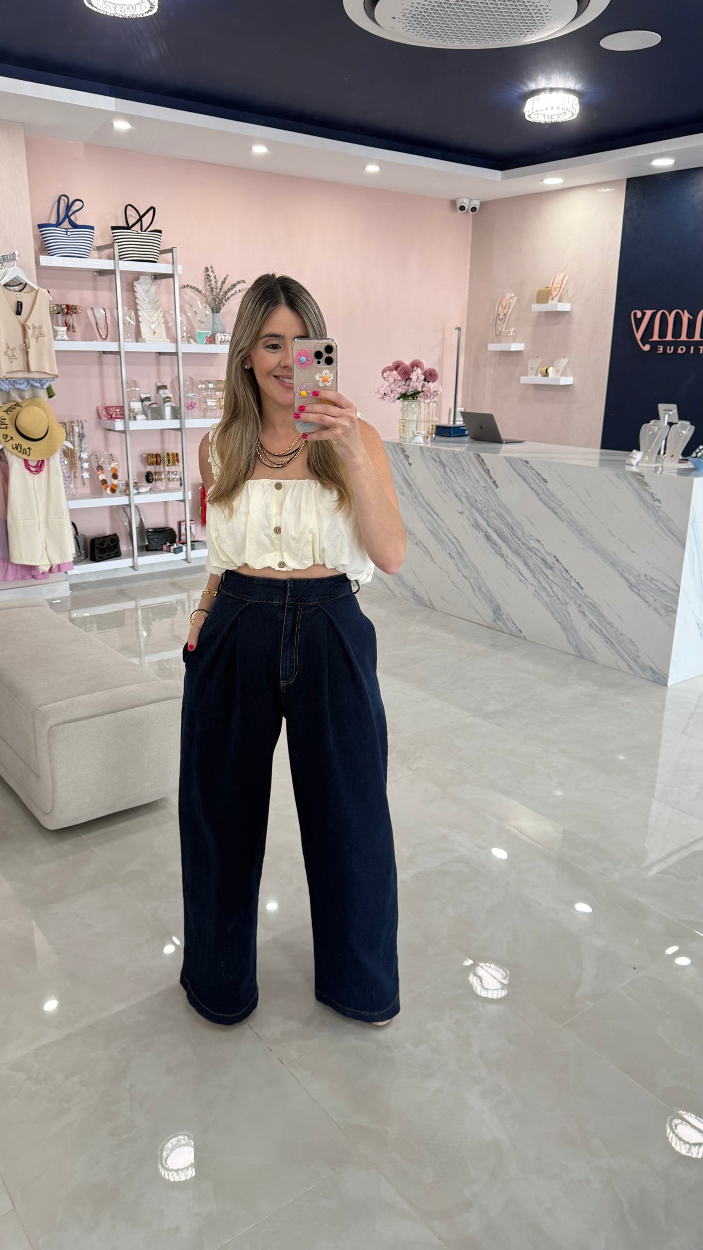 Wide Leg Denim Pant