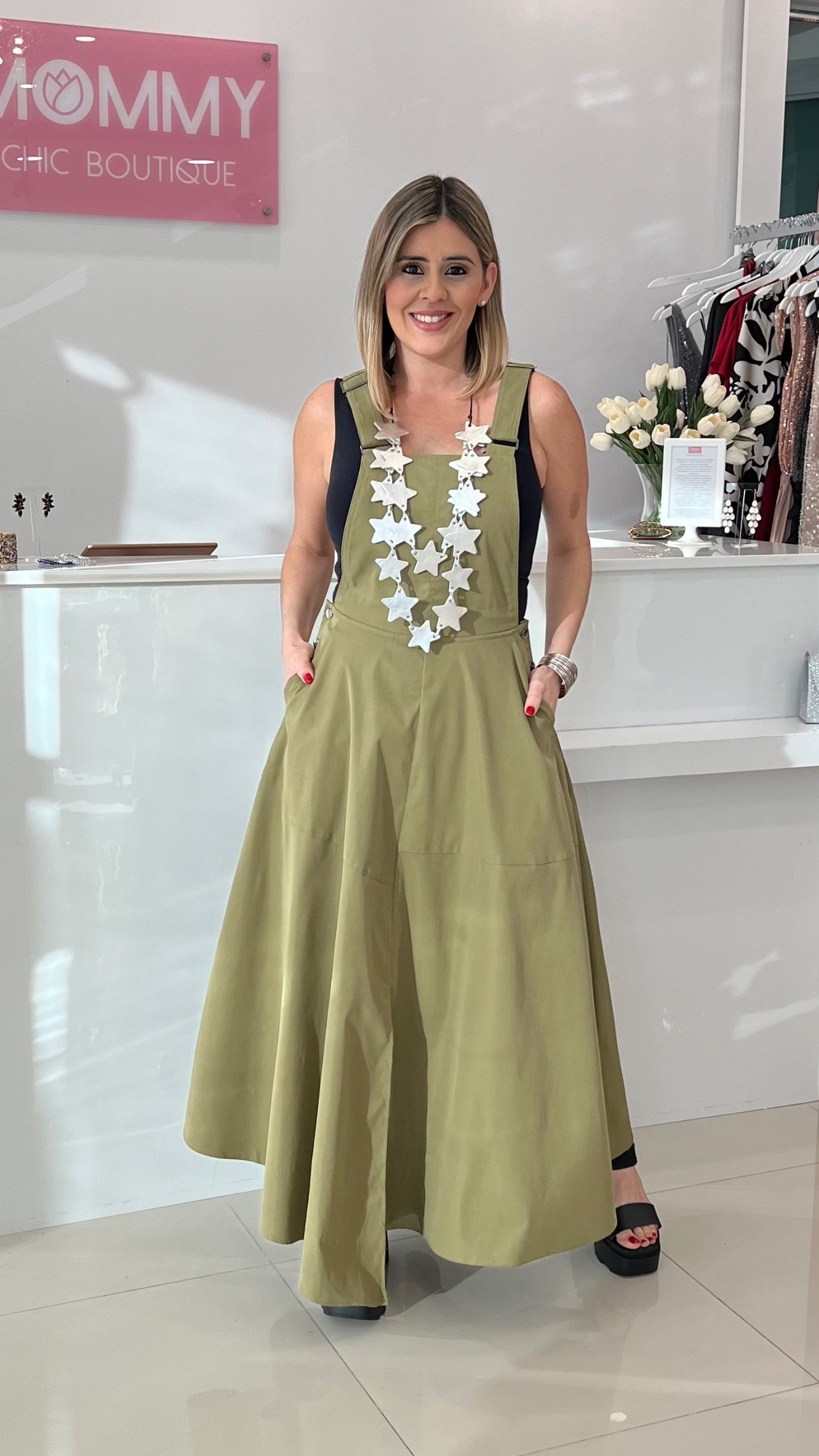 Overall Dress Olive